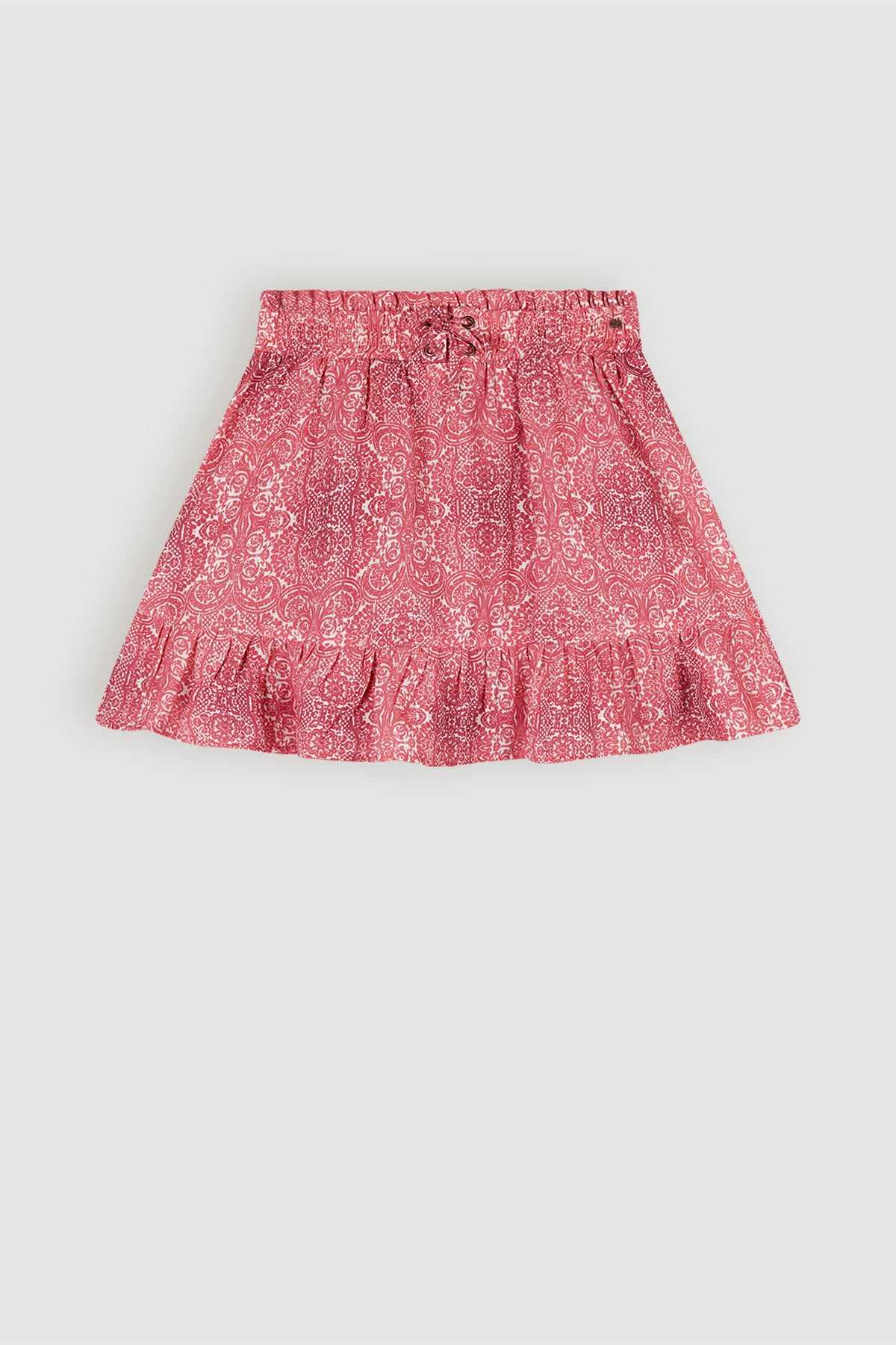 Ninez Geprinte Rok Donkerroze
