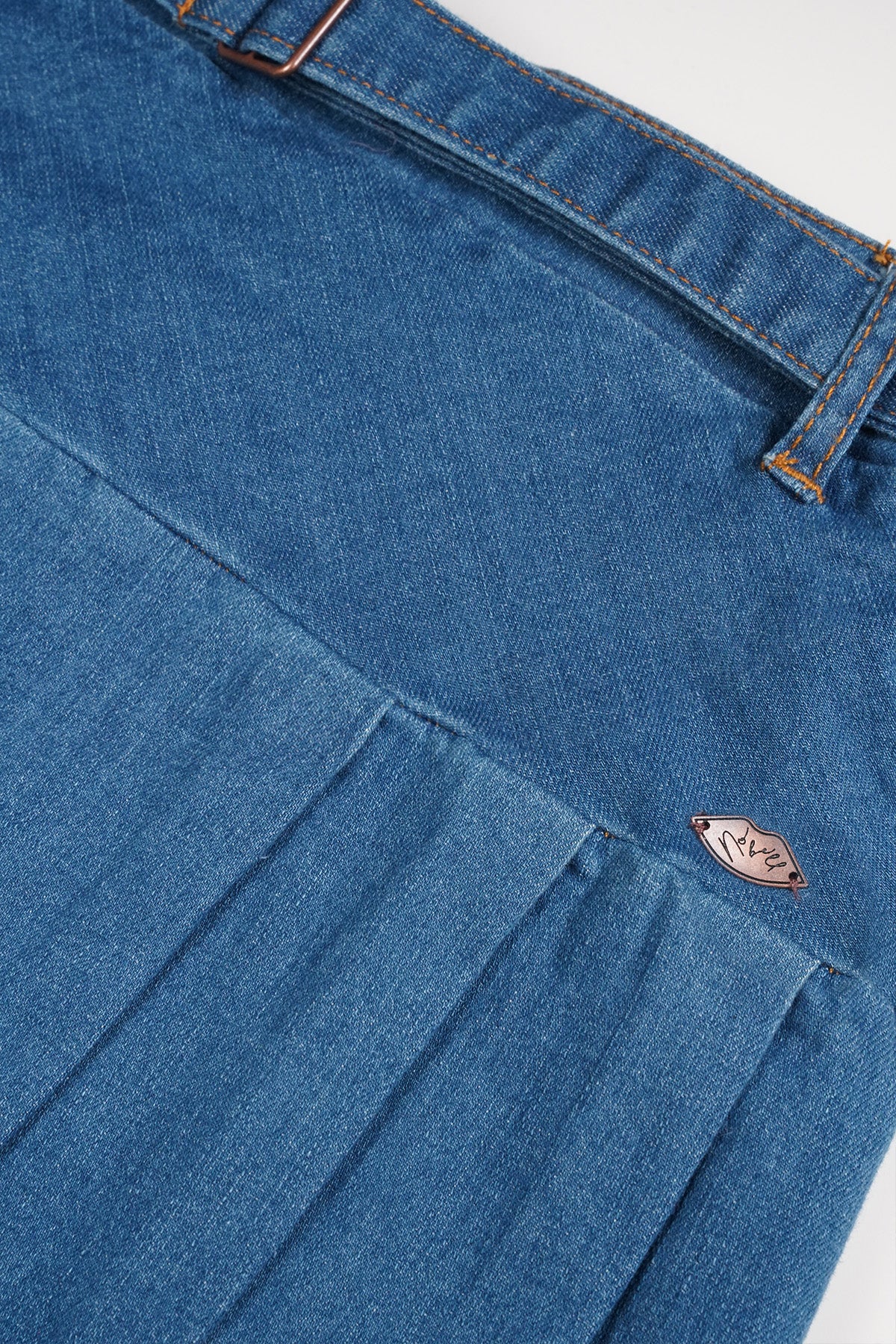 Nimmy Denim Plooirok Blauw