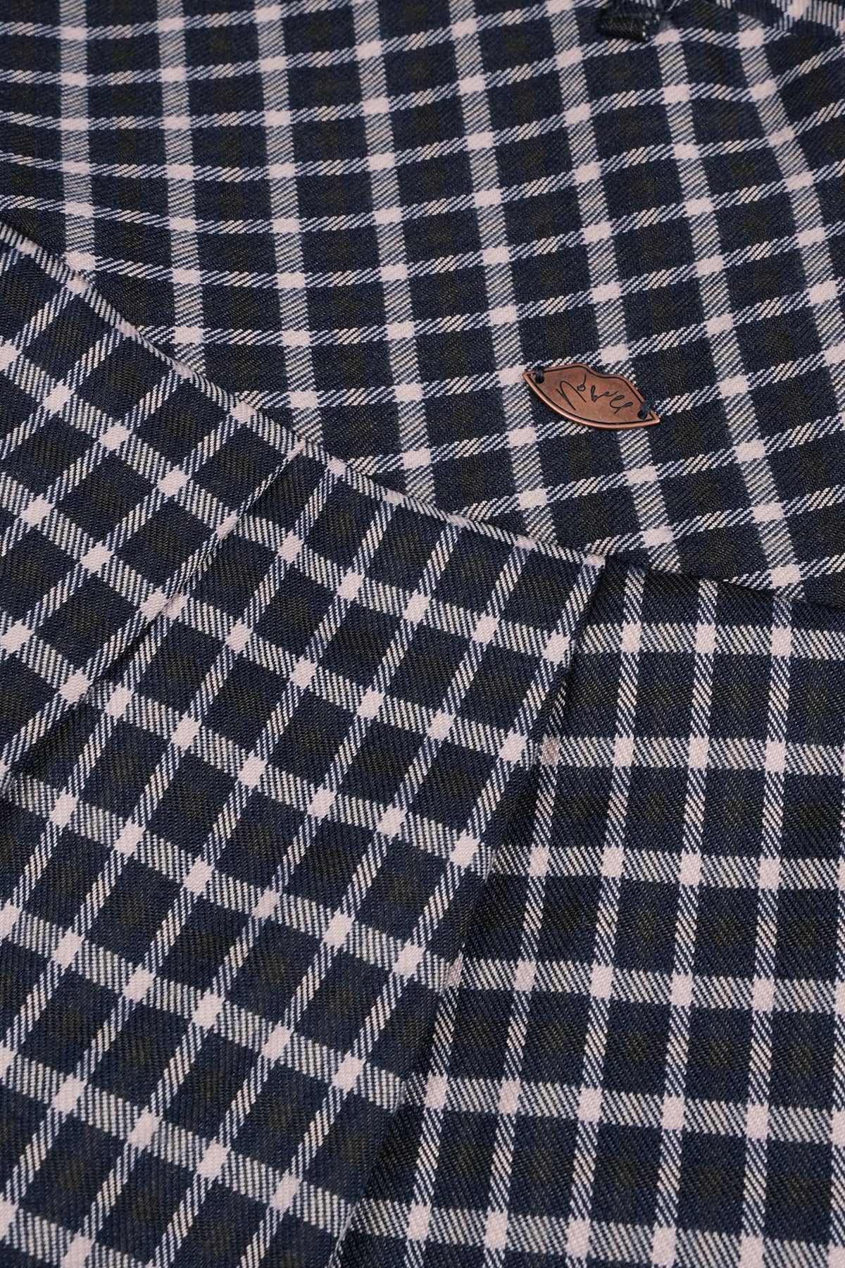 Nimmy Checked Pleated Skirt with Belt Navy