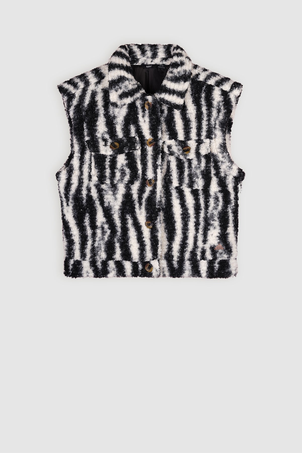 Beddy Printed Teddy Gilet Black