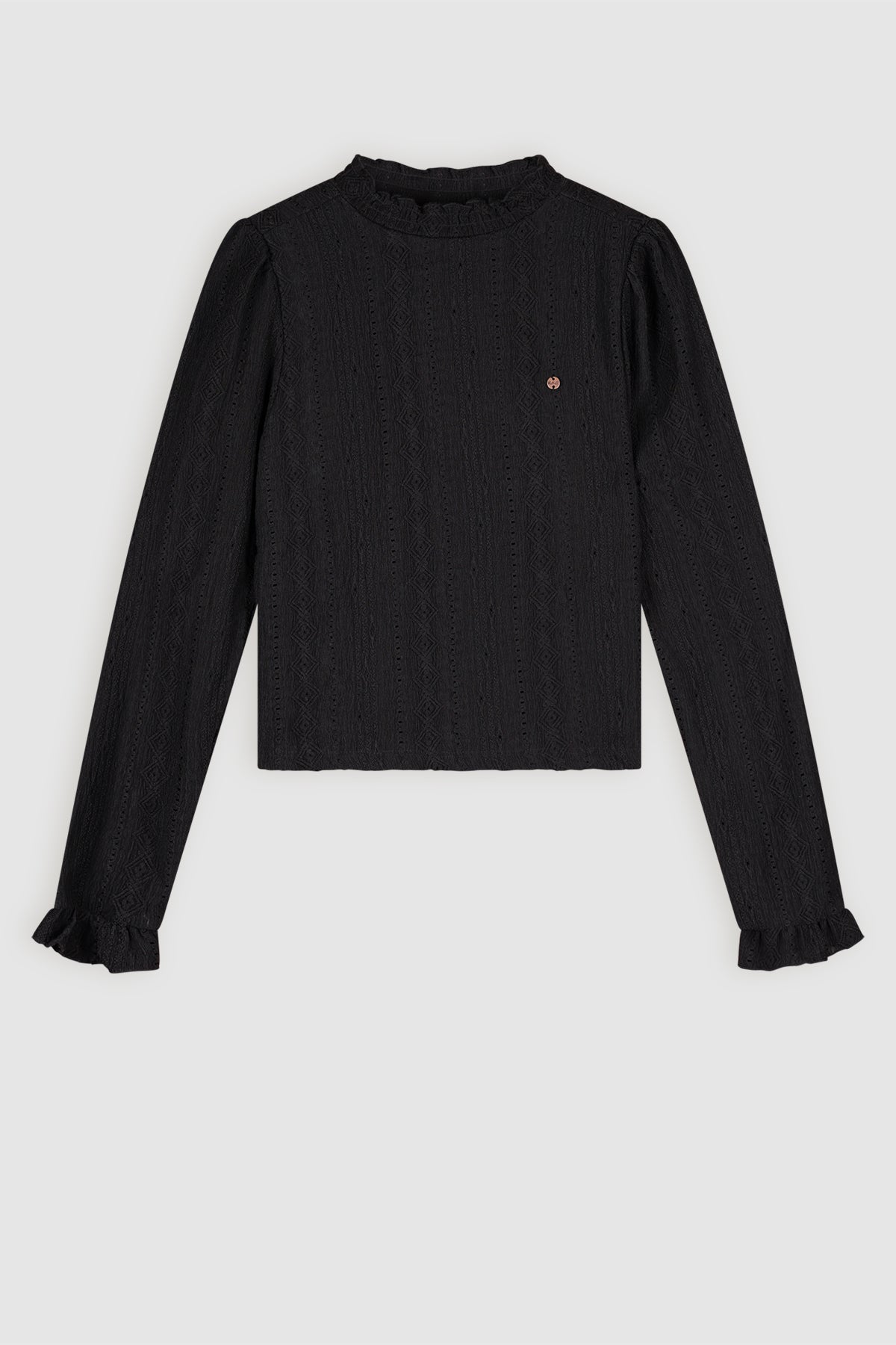 Kacey Lace Jersey Top Black