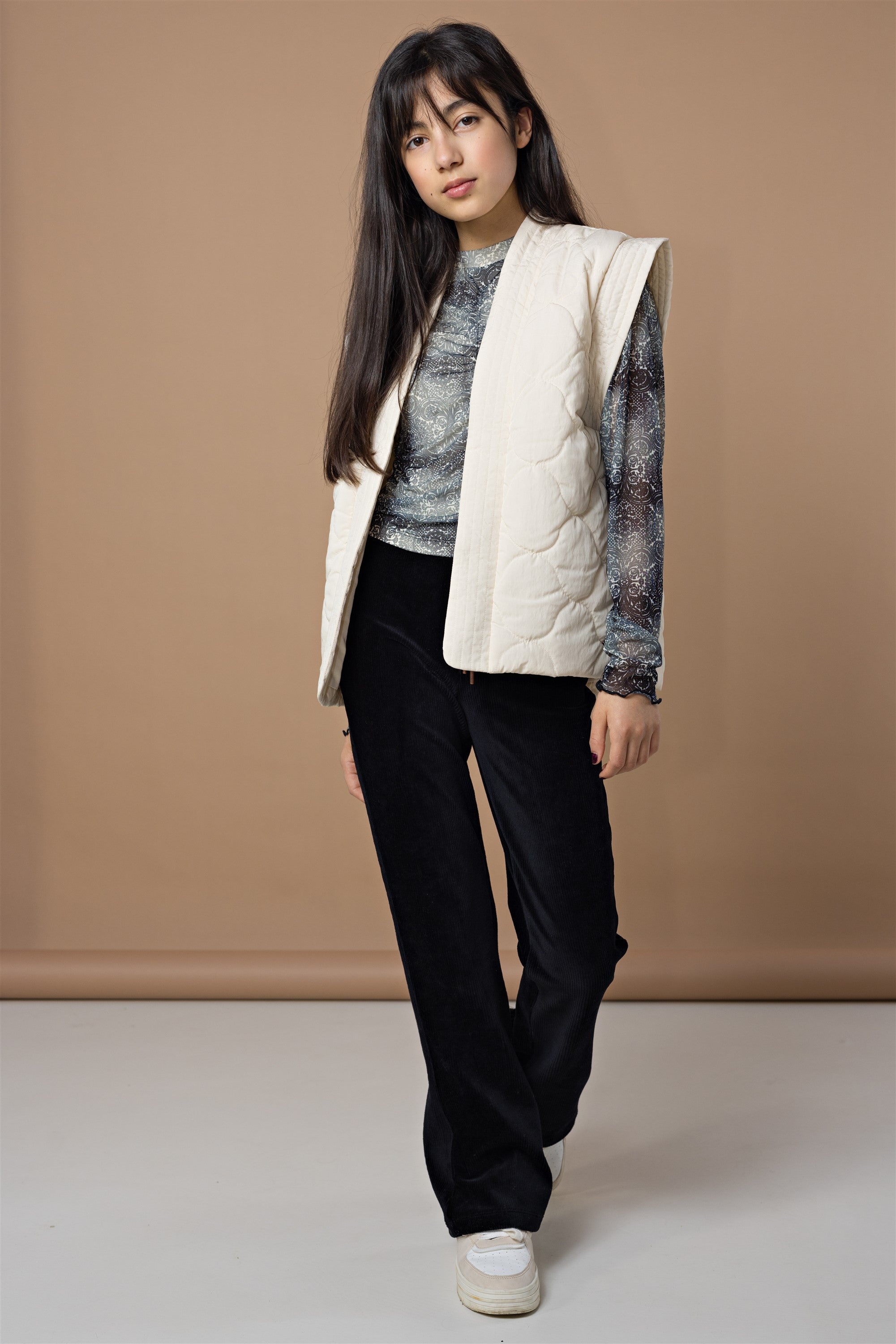 Sady Velvet Rib Flared Pants Black