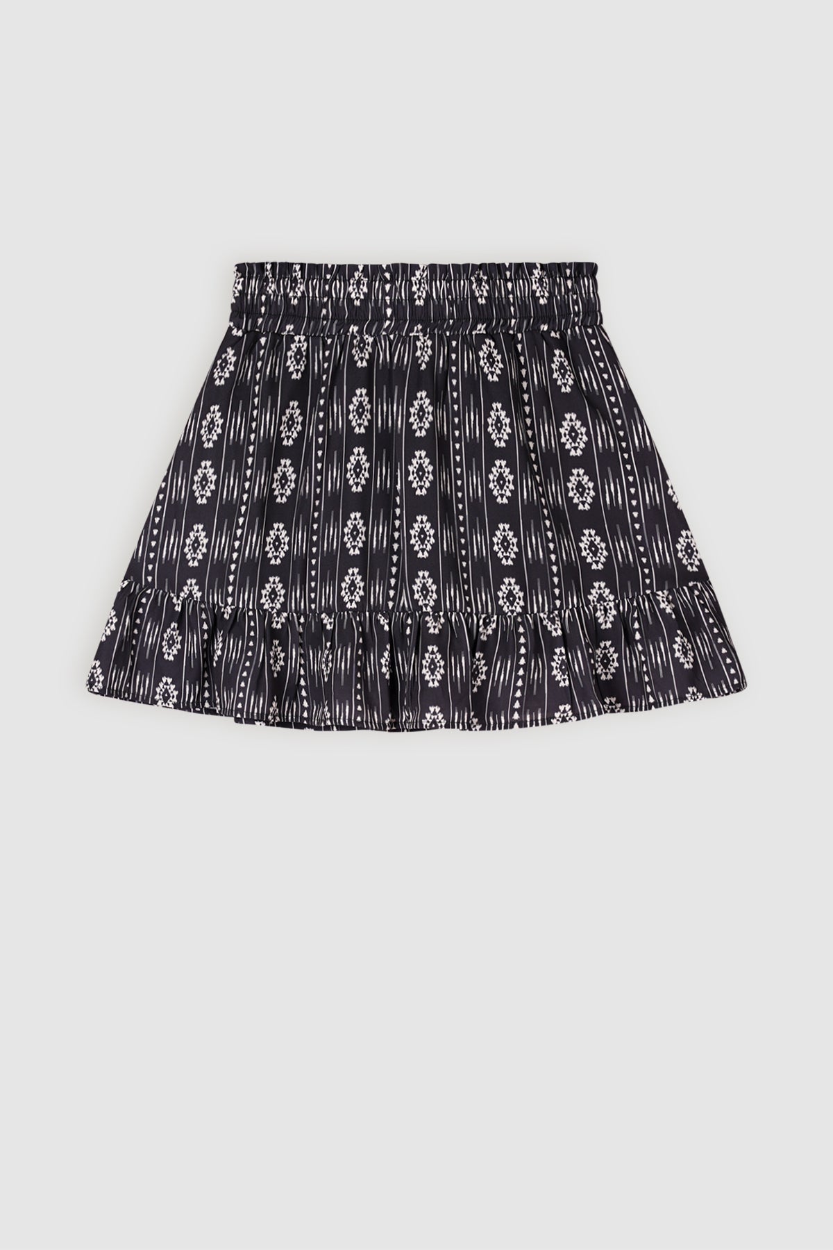 Ninez Boho Printed Skirt Black