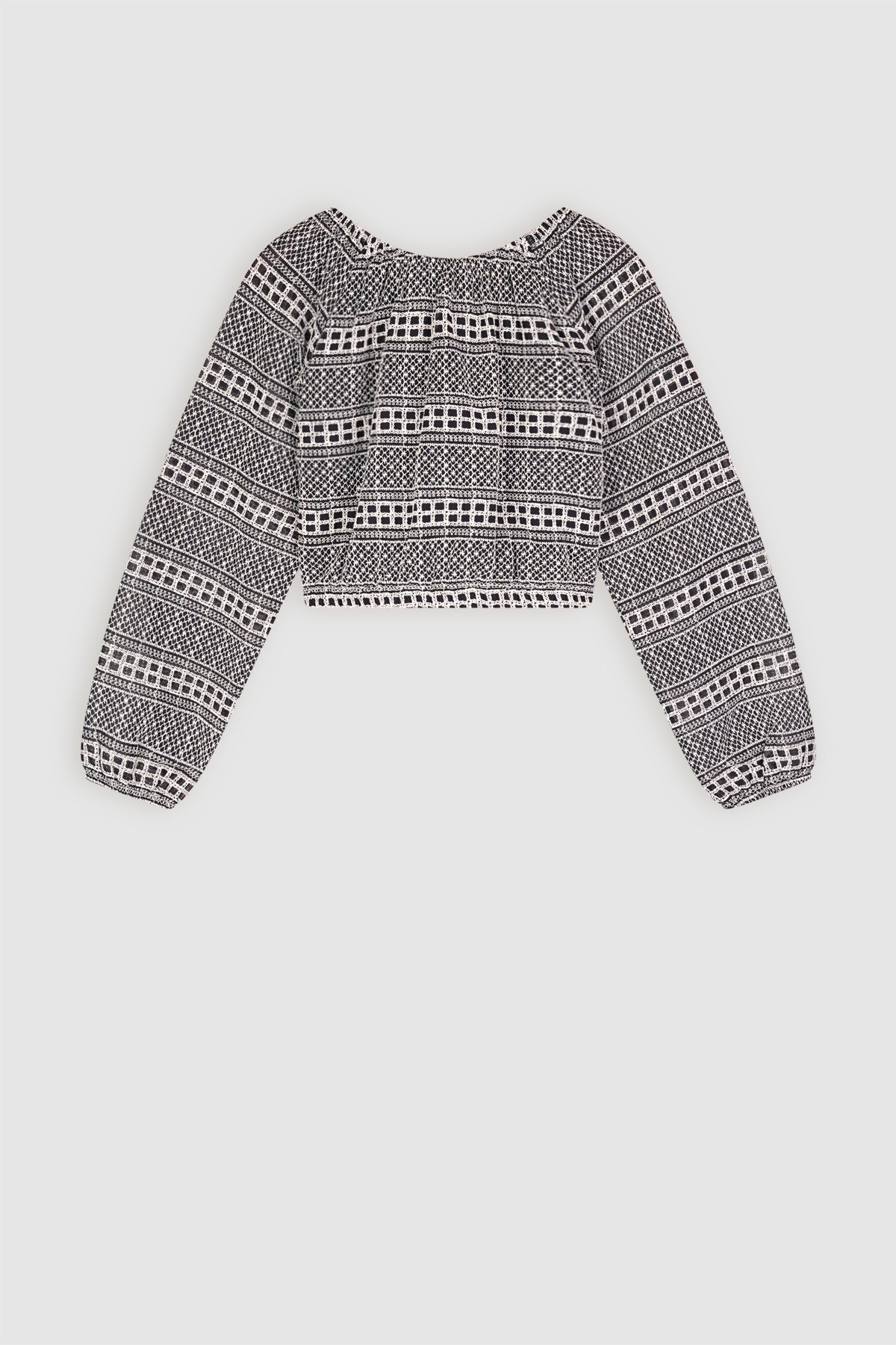 Timre Geborduurde Blouse Ivoor