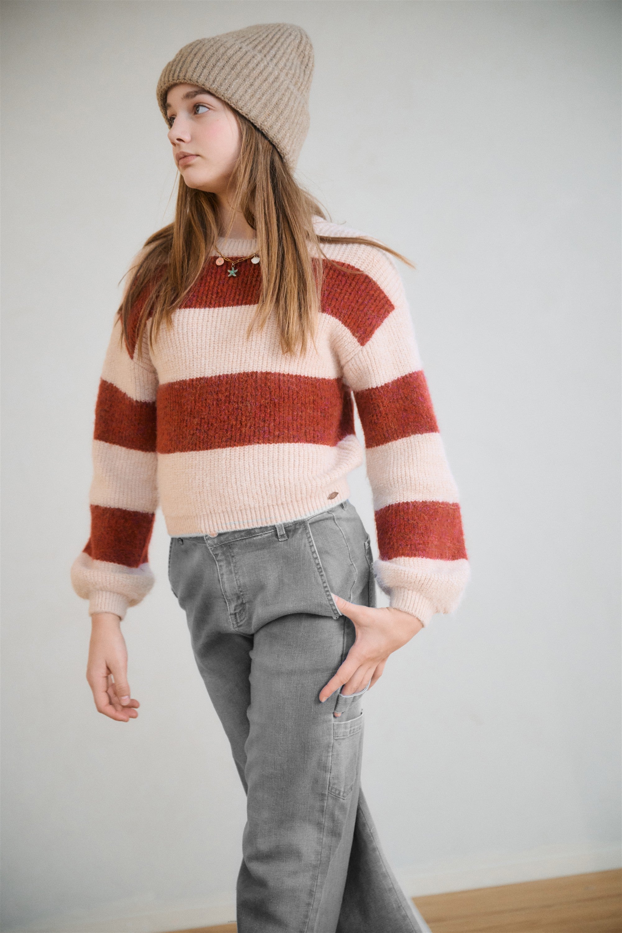 Kate Colorblock Trui Donkerrood