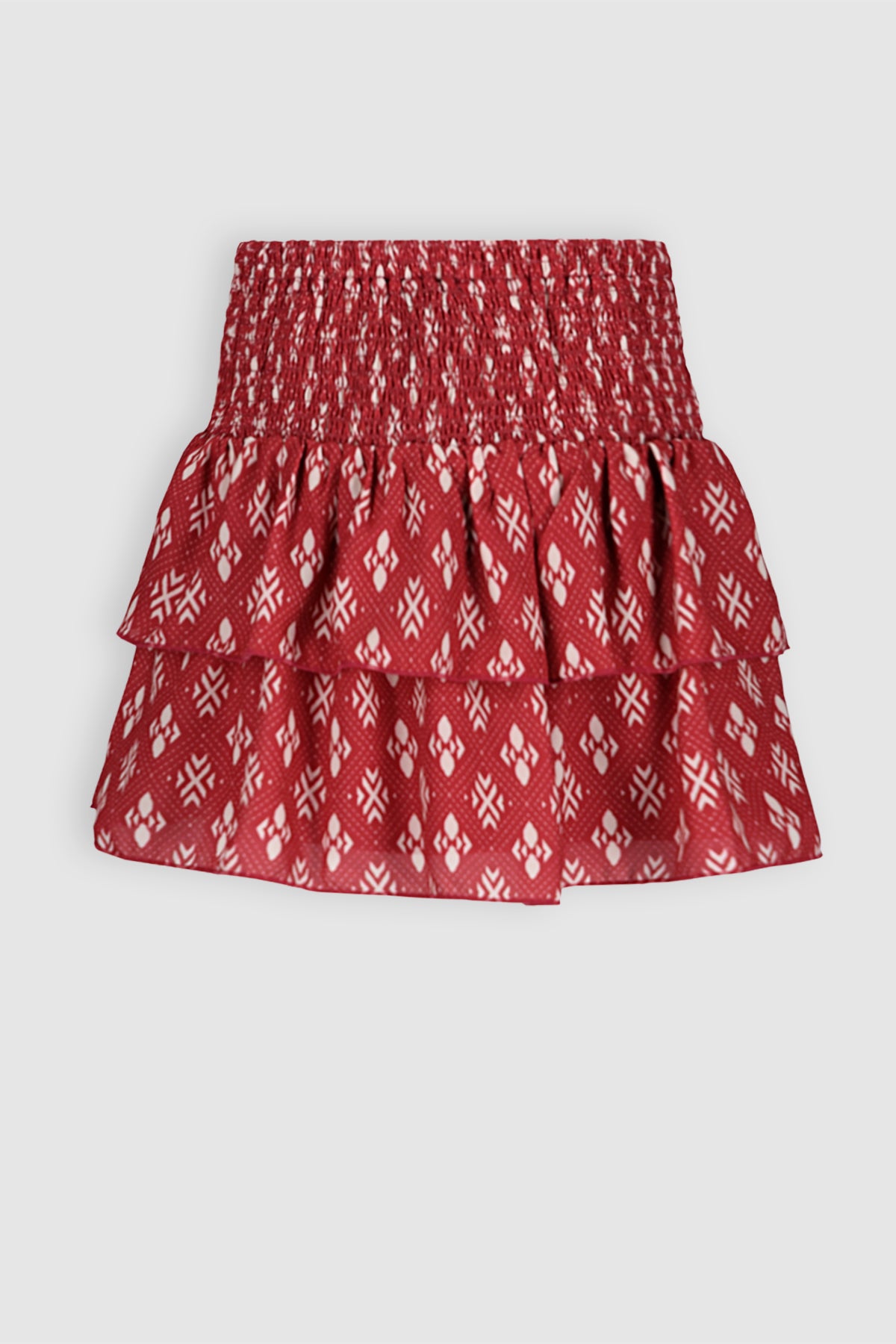 Nika Gesmokte Rok Donker Rood