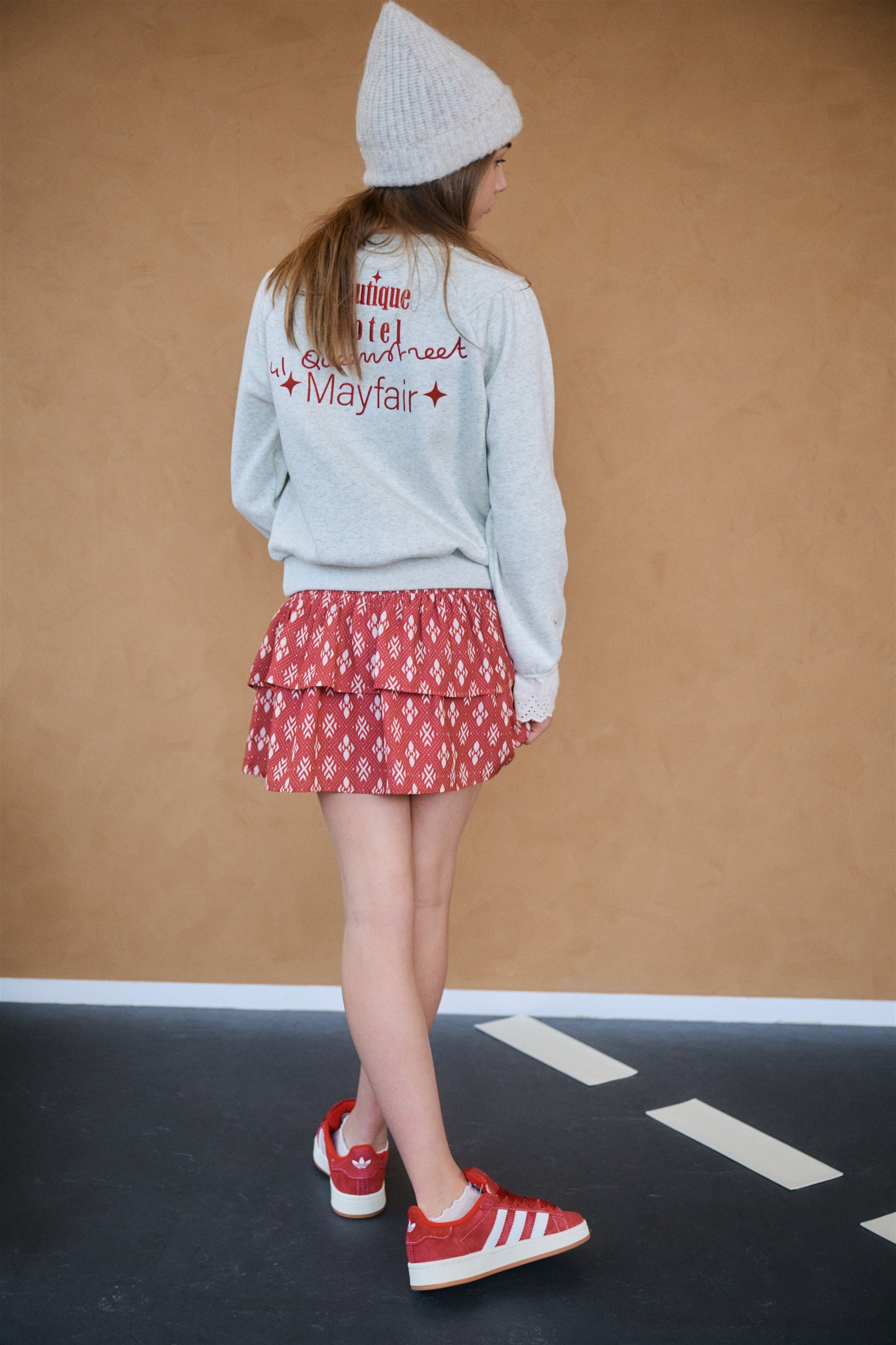 Nika Gesmokte Rok Donker Rood