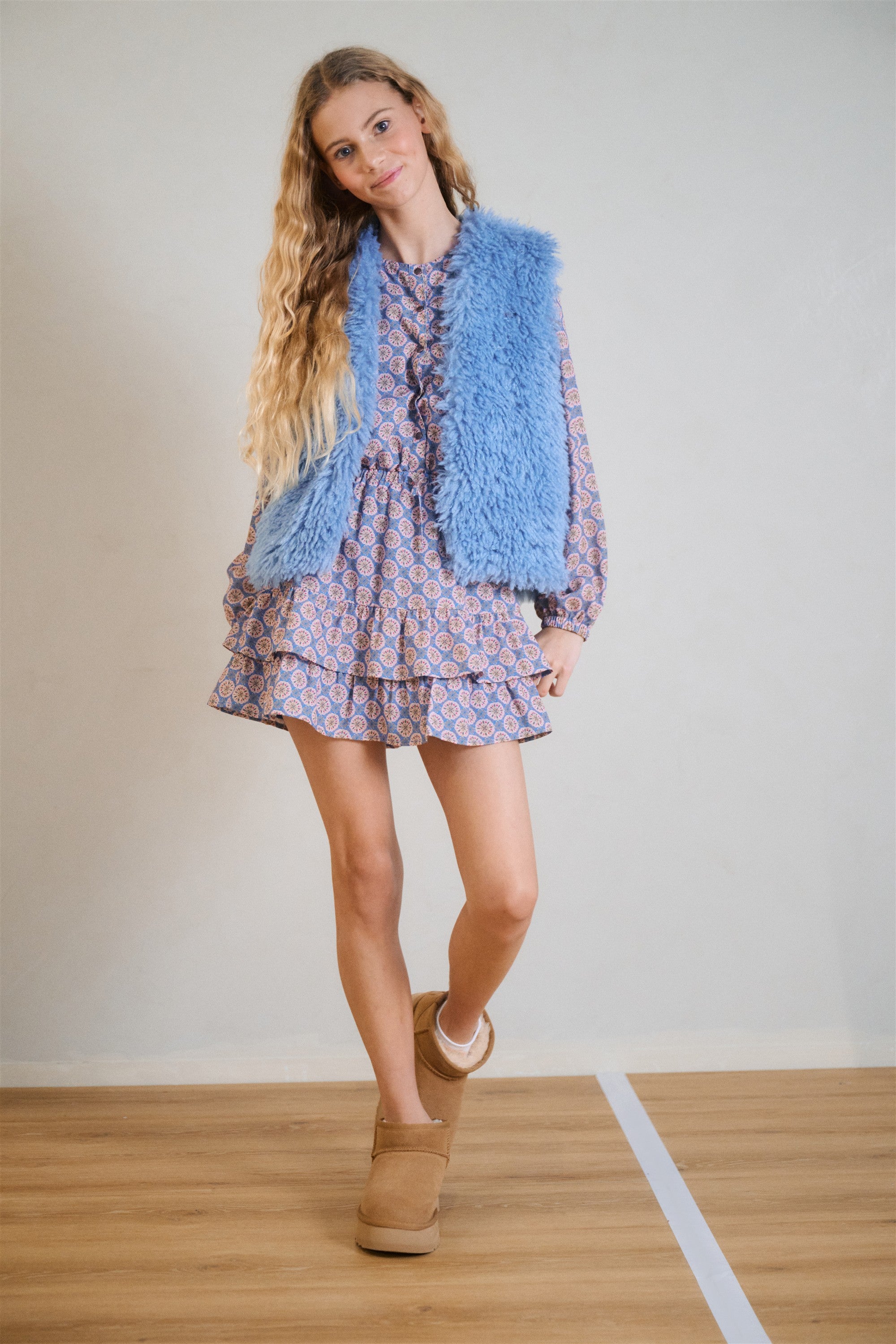 Mayal Geprinte Jurk Blauw