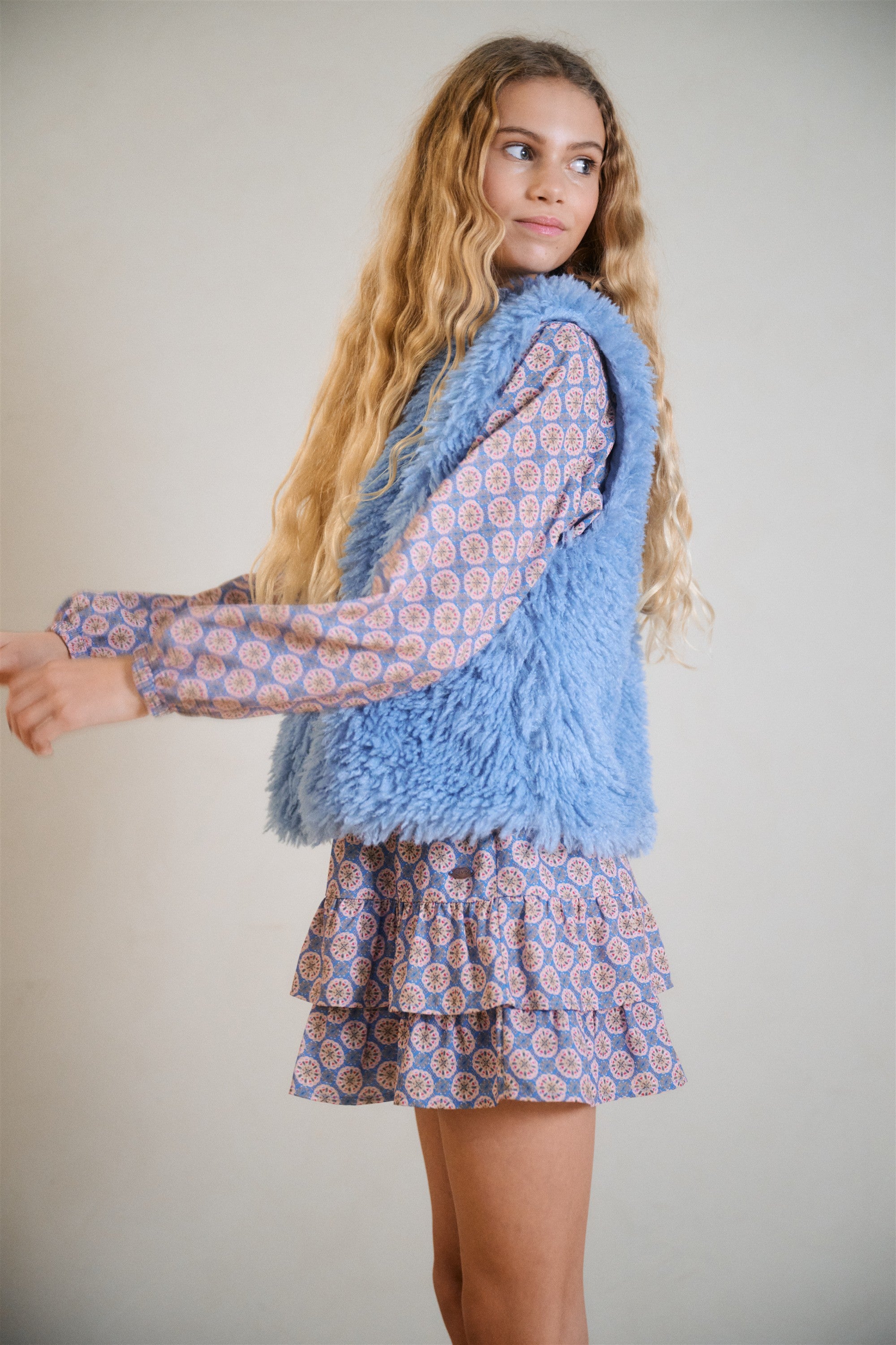 Mayal Geprinte Jurk Blauw