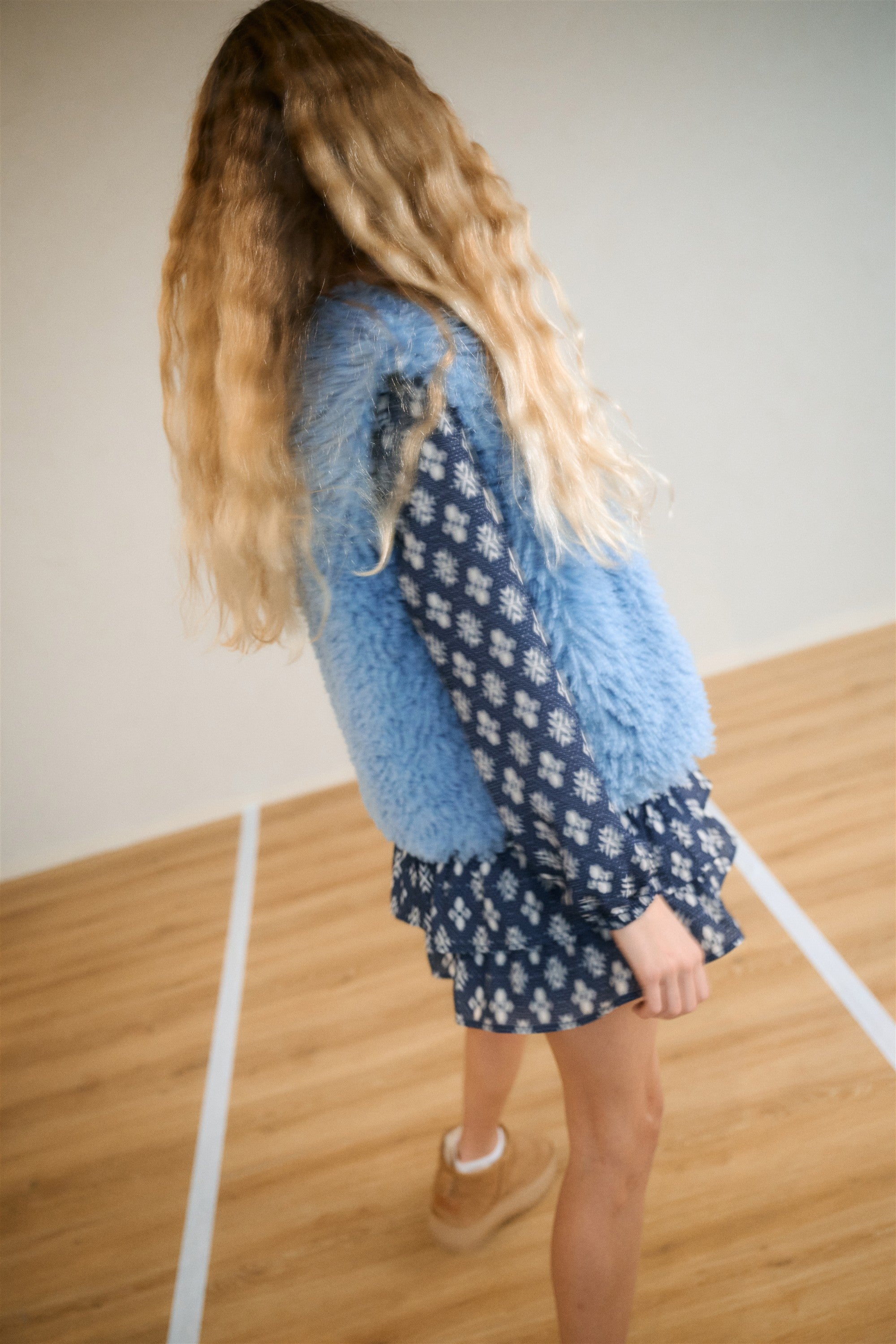Mayal Geprinte Jurk Donkerblauw
