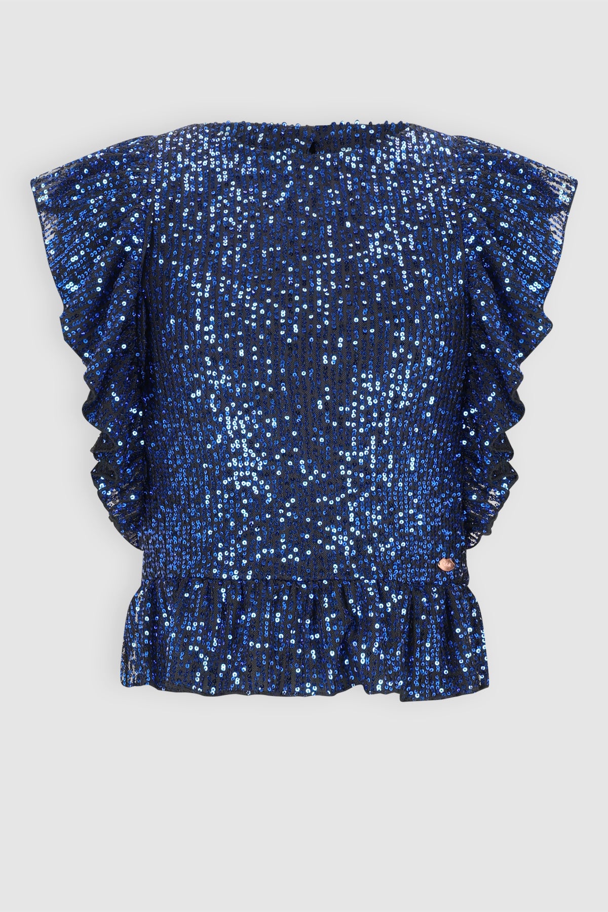 Teddy Pailletten Top Blauw
