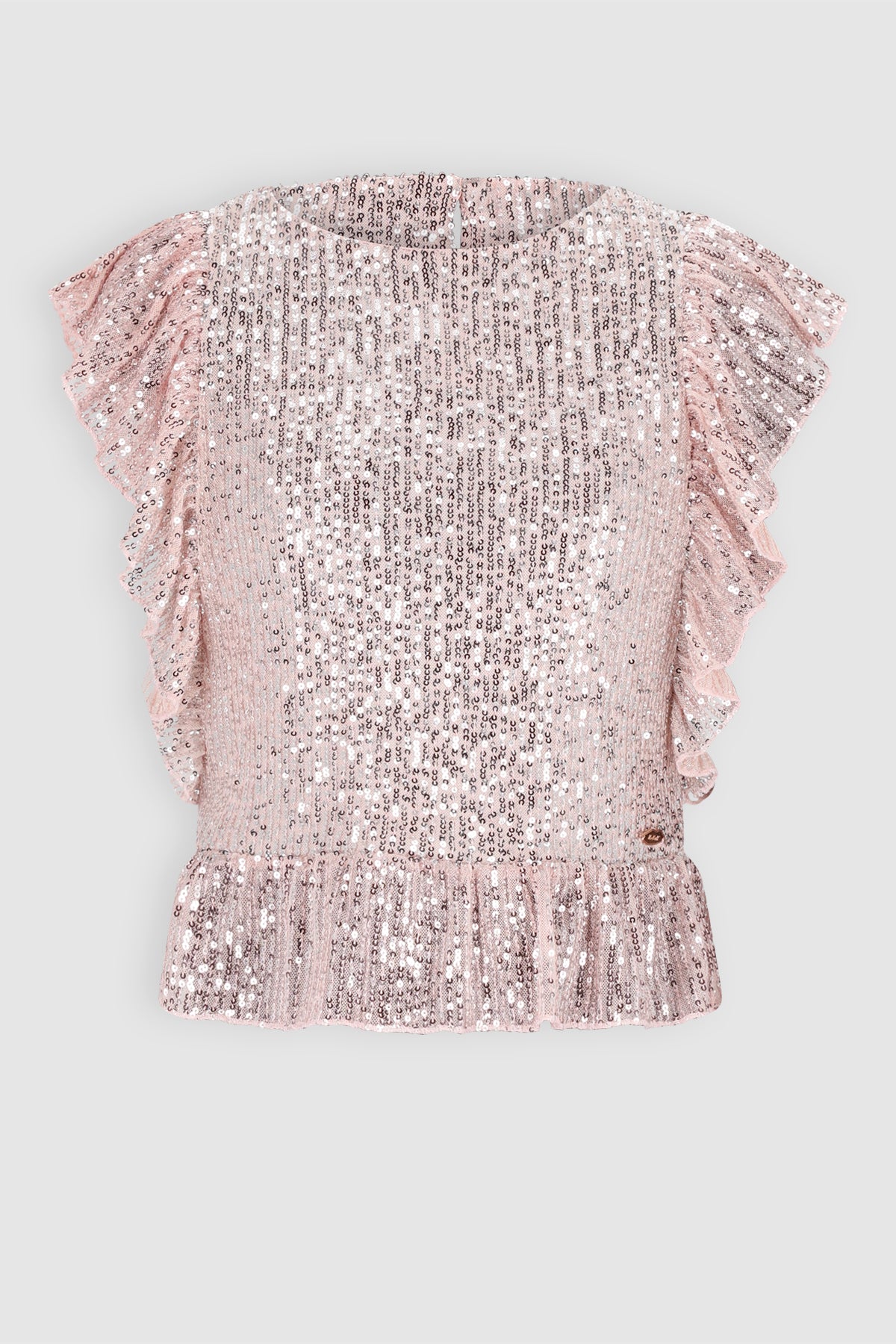 Teddy Pailletten Top Roze