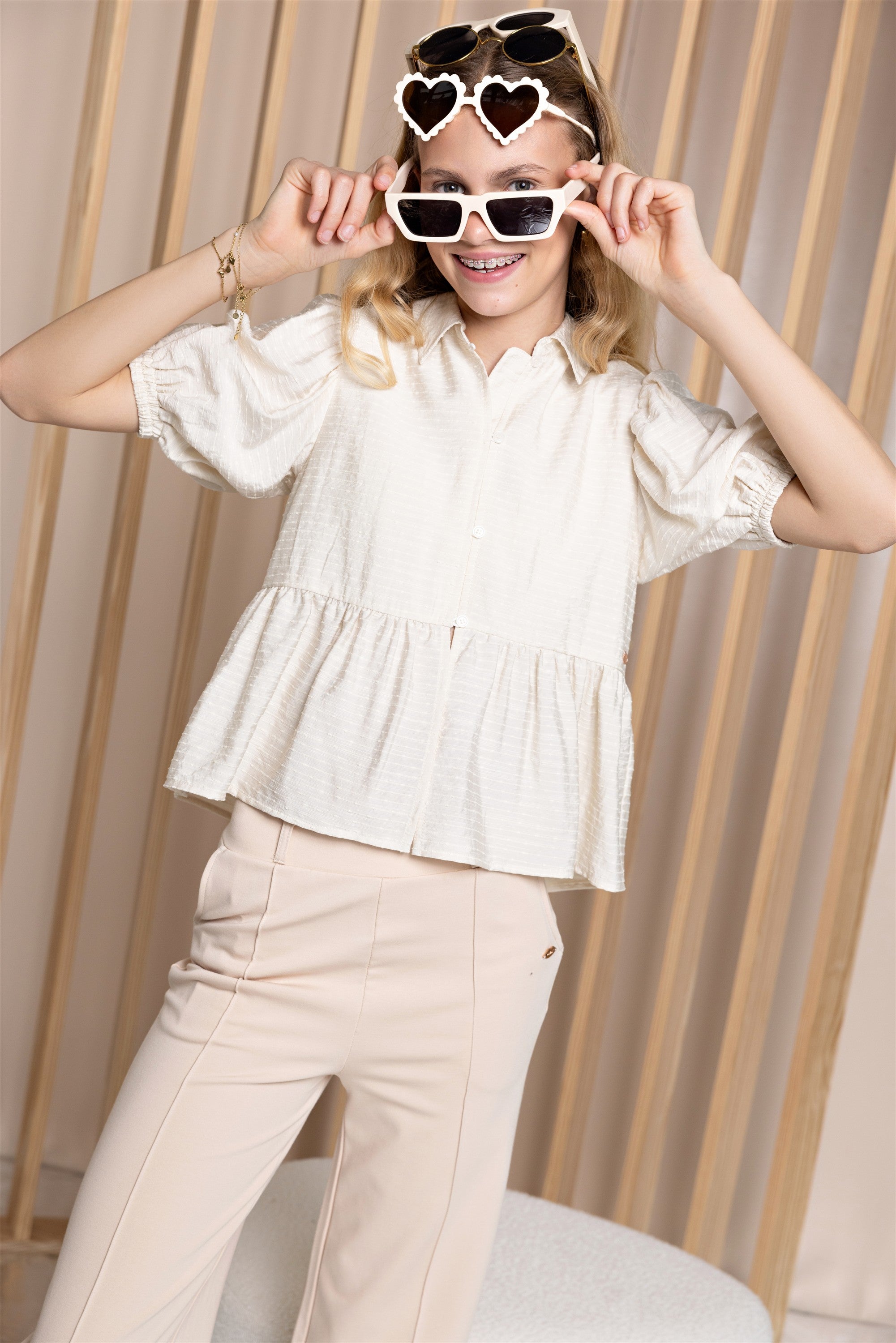 Tiggs Geweven Blouse Ivoor