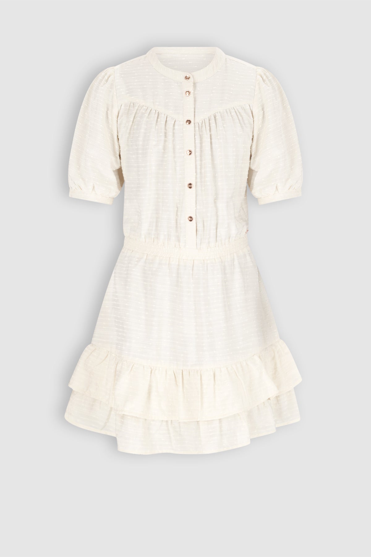 Maggy Geweven Jurk Ivoor