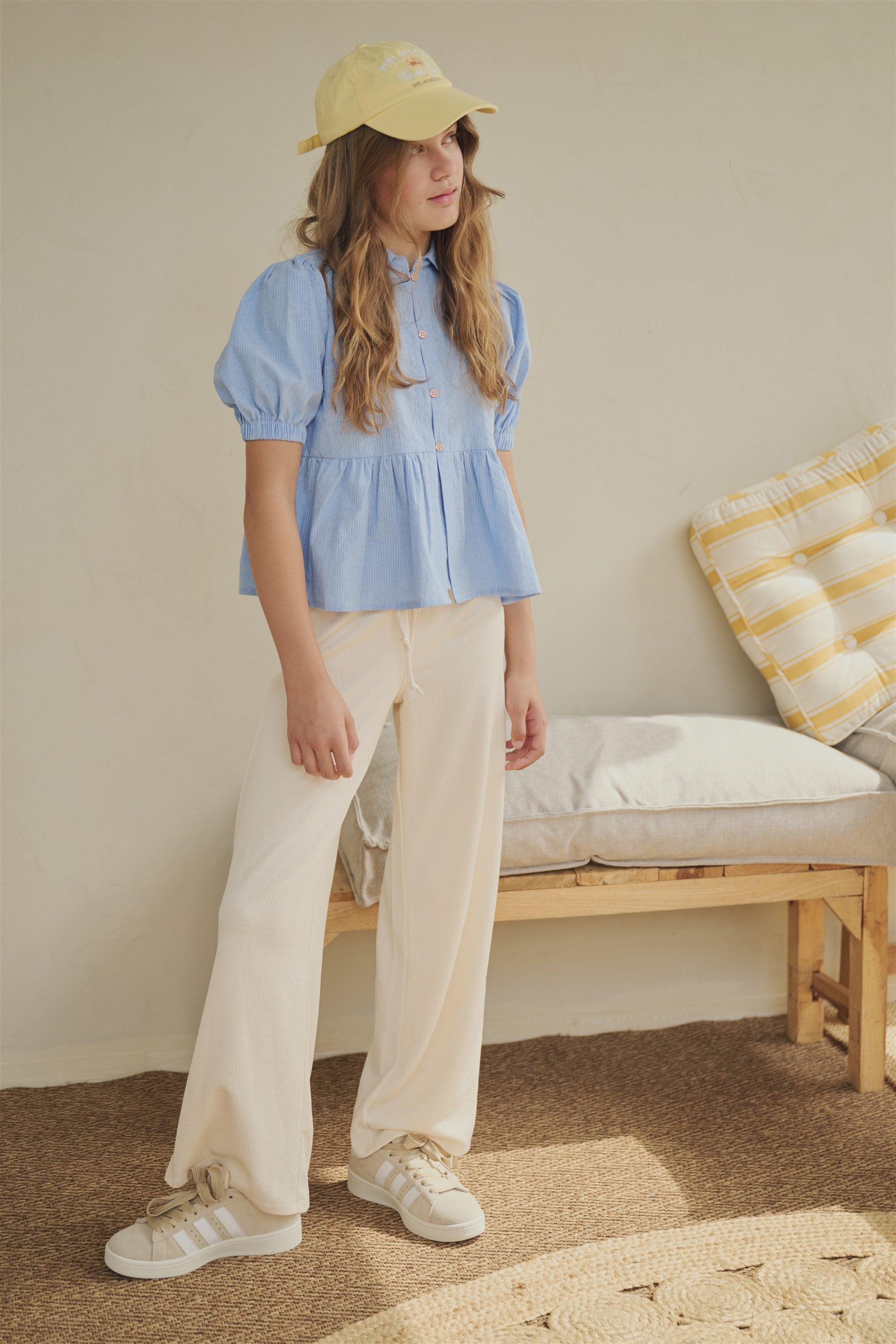 Tiggs Gestreepte Blouse Pofmouw Blauw