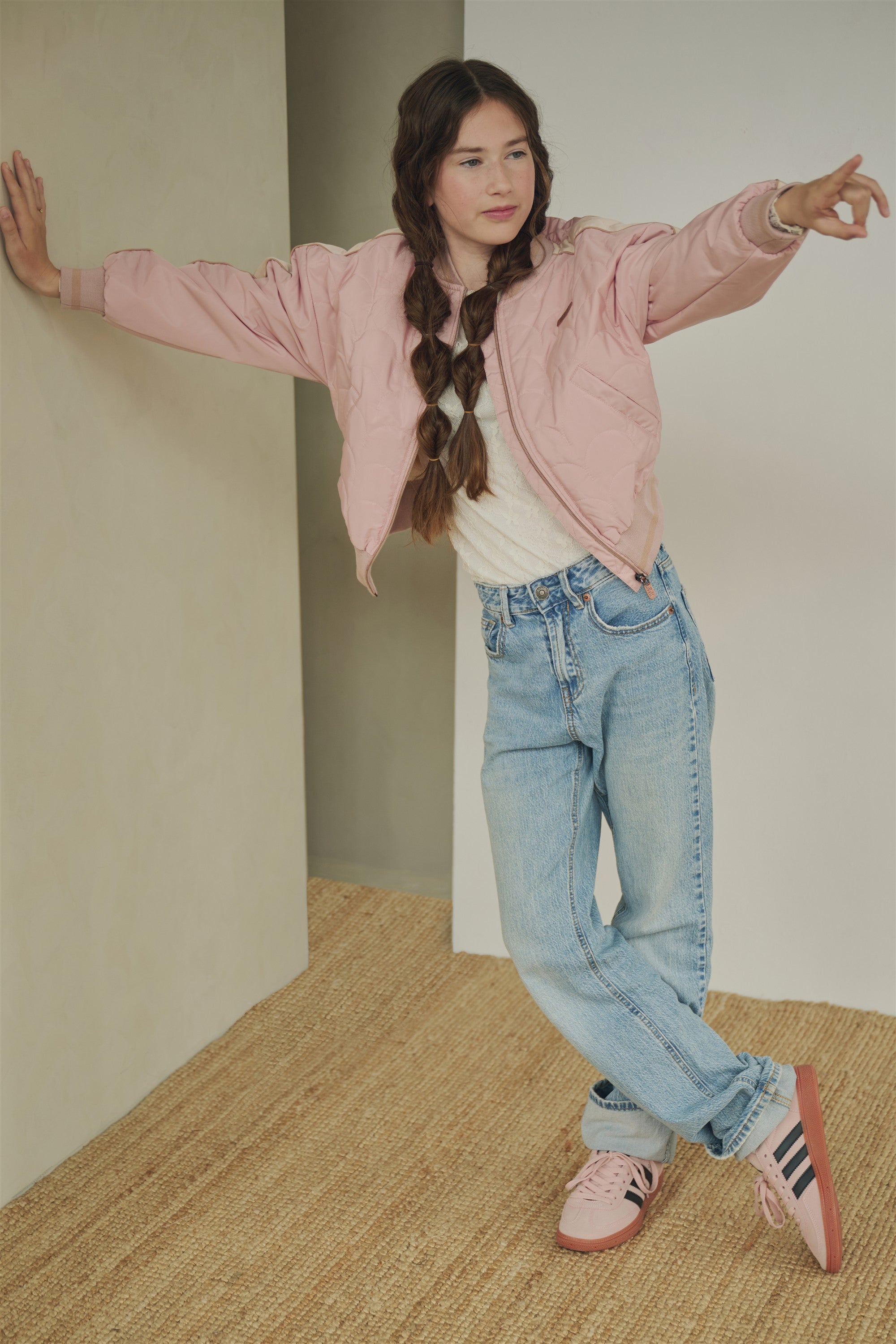 Bomber Zomer jas met fleece voering Roze