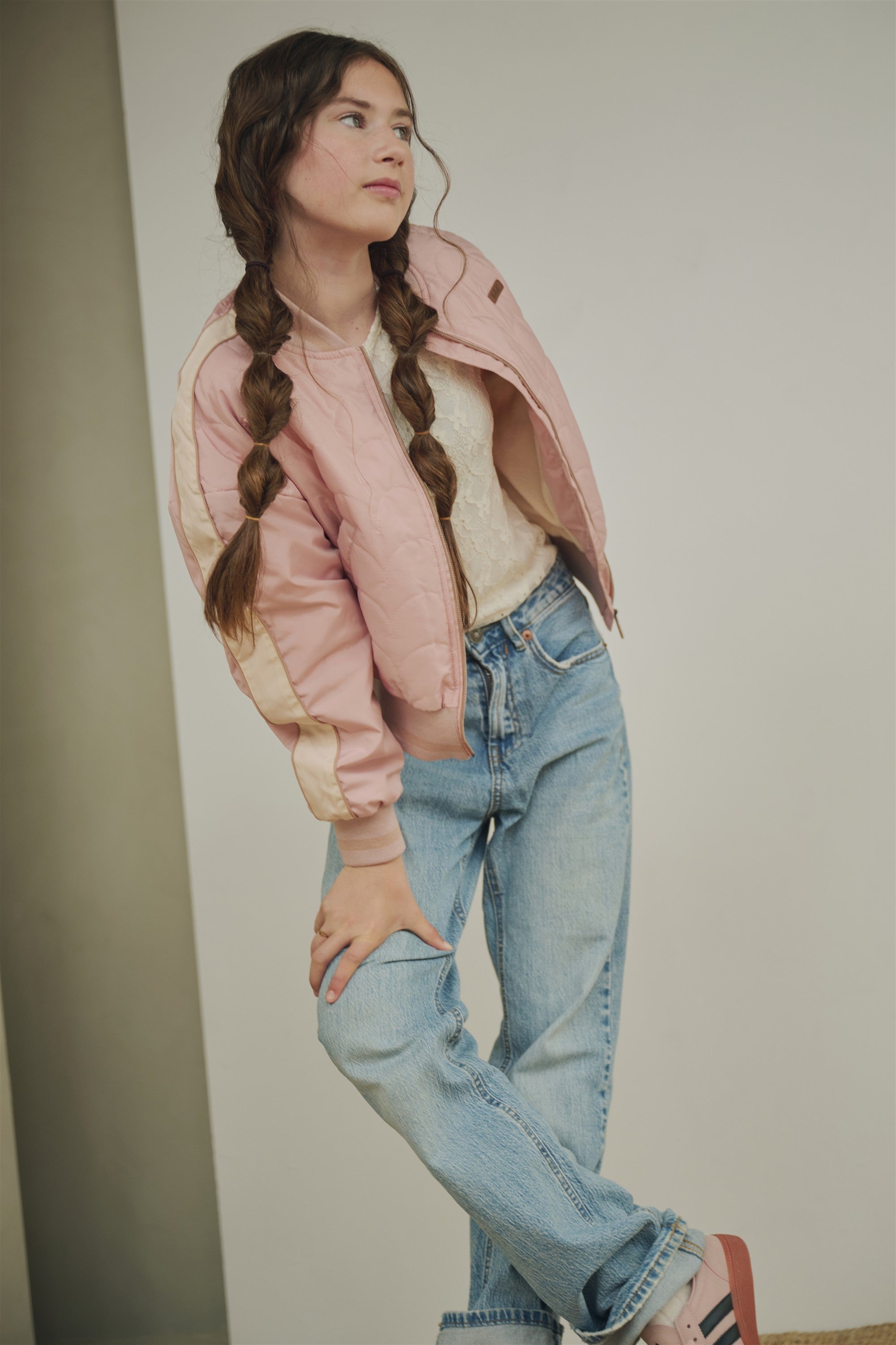 Bomber Zomer jas met fleece voering Roze