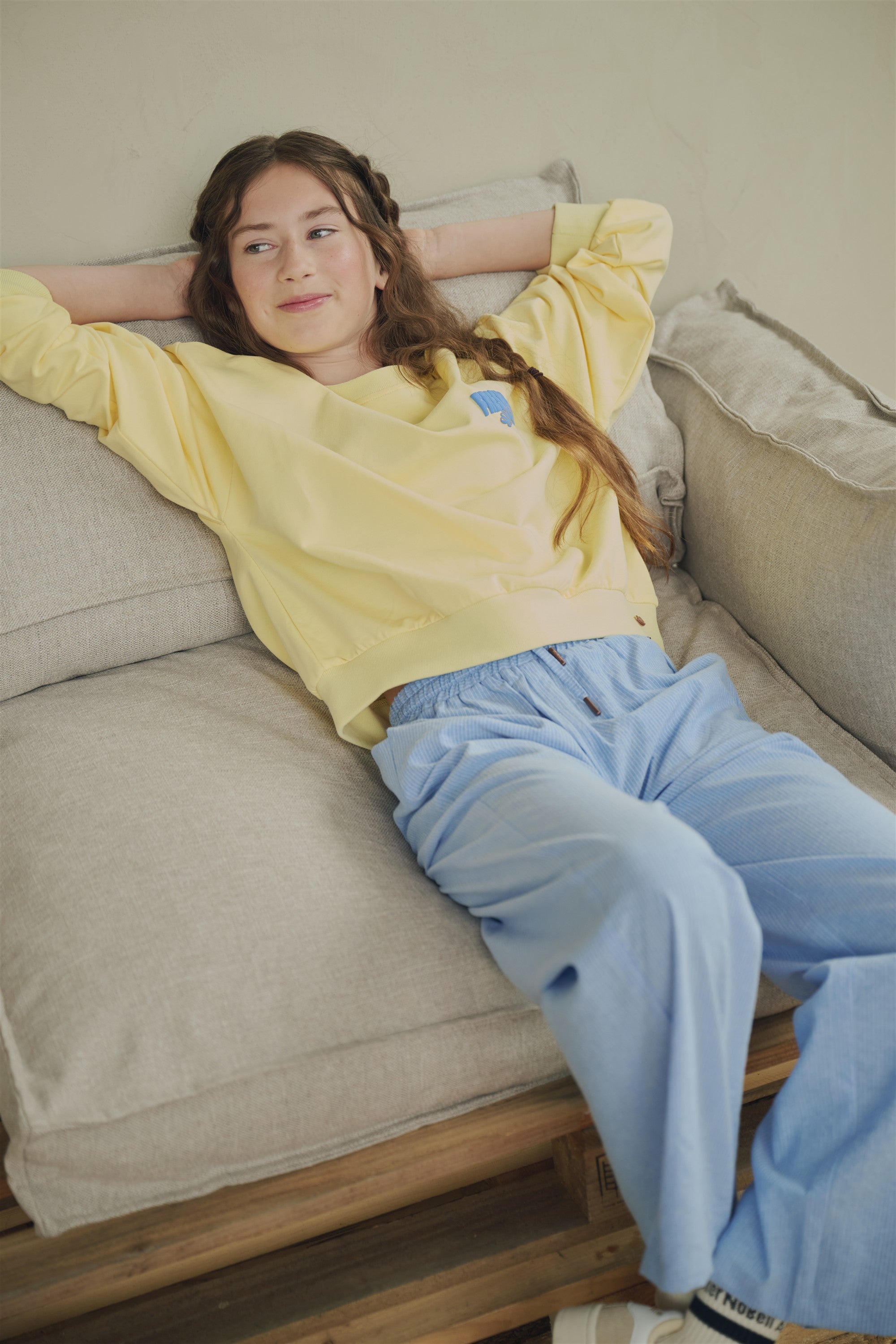 Kim Sweater met rugprint Geel