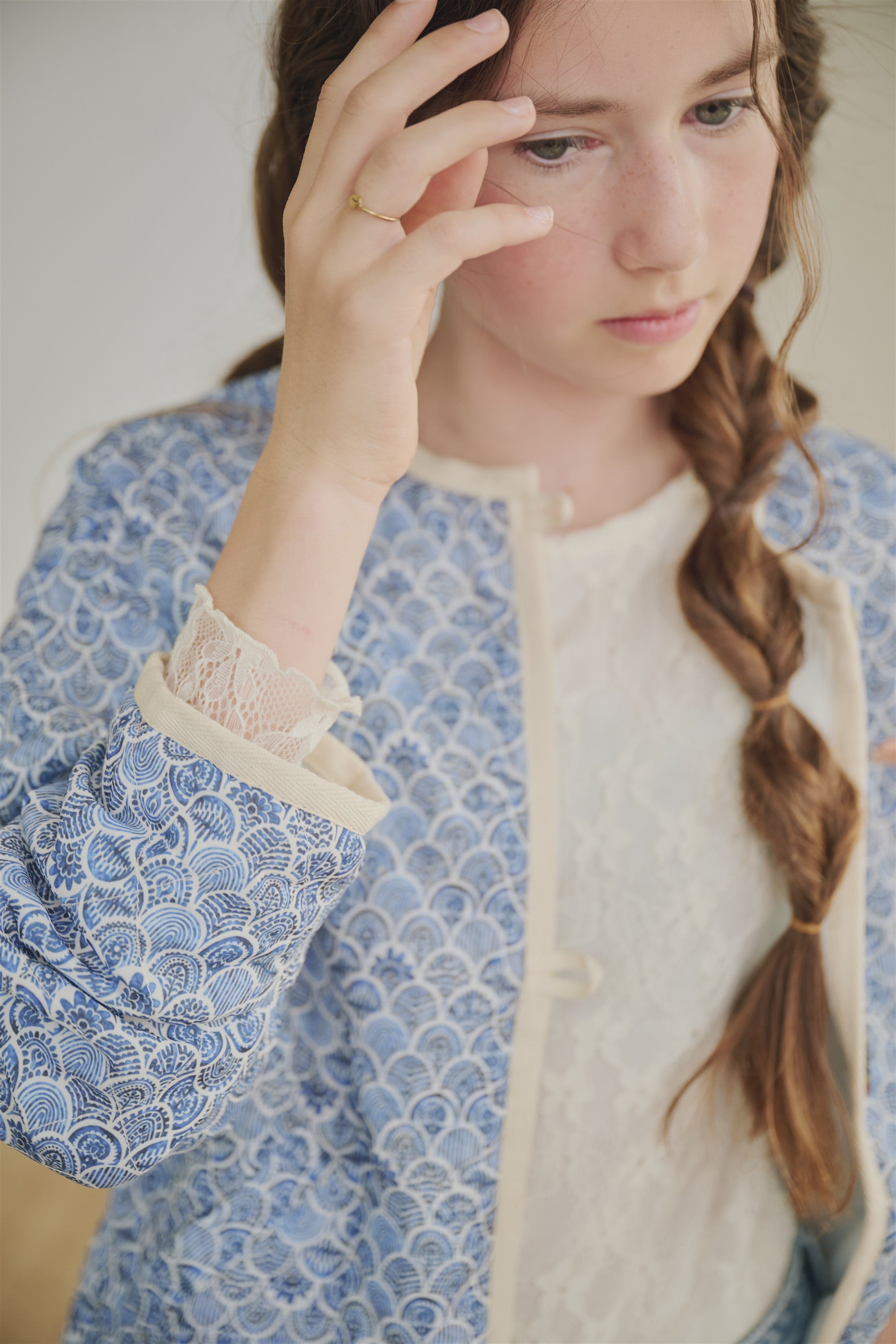 Dimo Geprinte Dekenjas Blauw