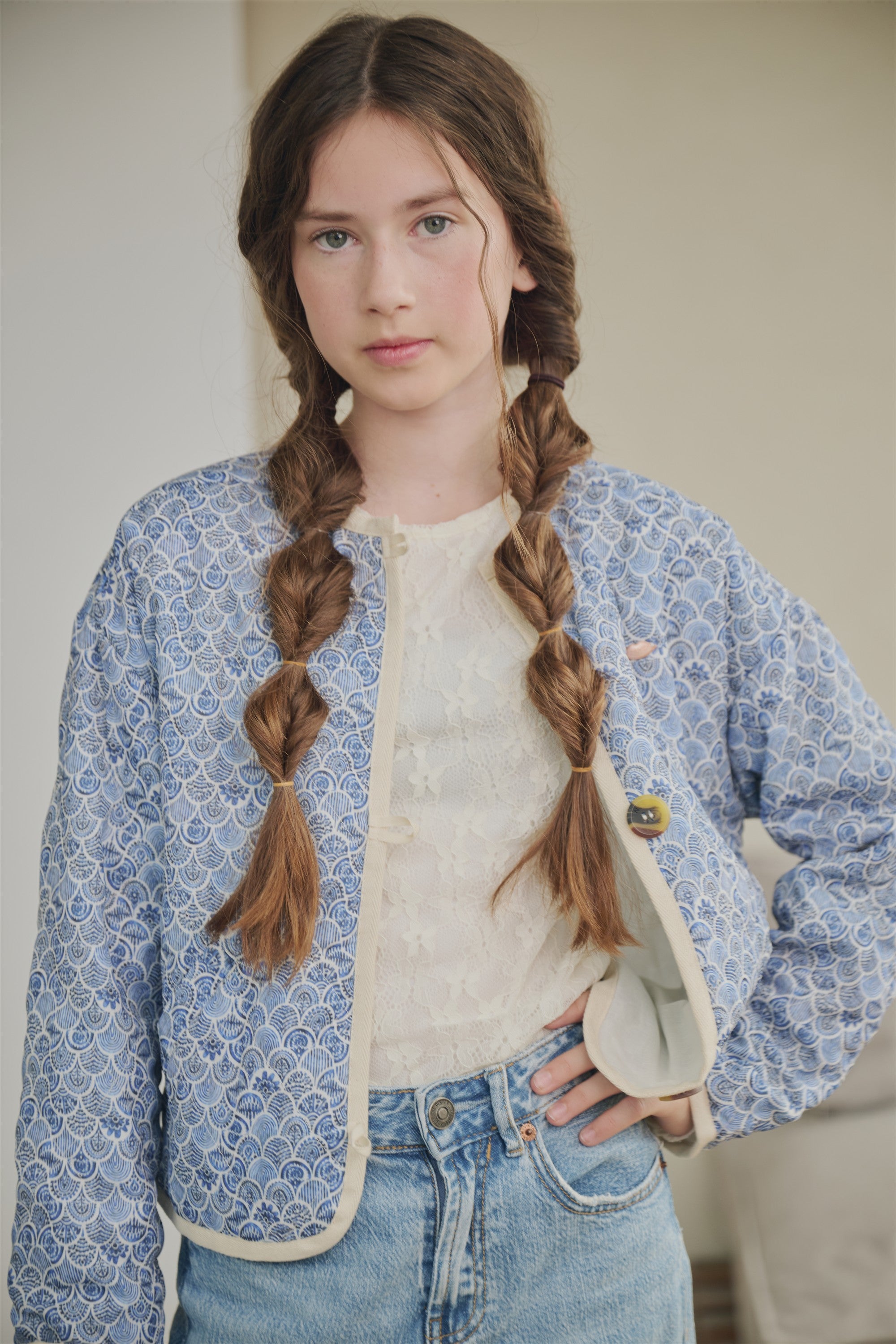 Dimo Geprinte Dekenjas Blauw