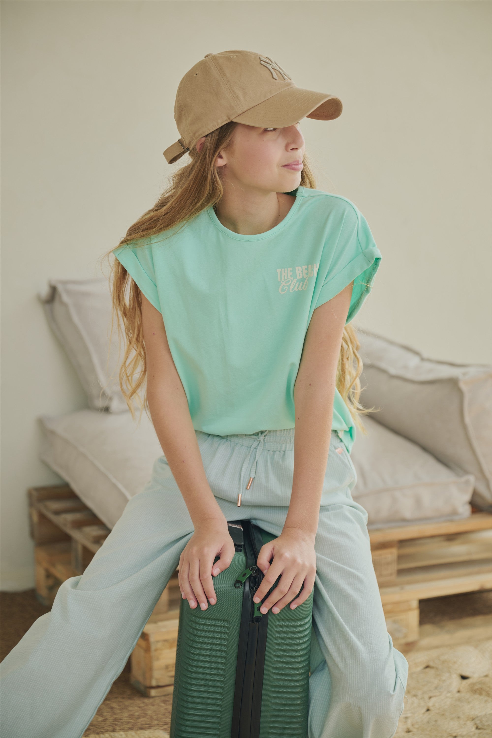 Kasis Tshirt grote Rugprint Groen