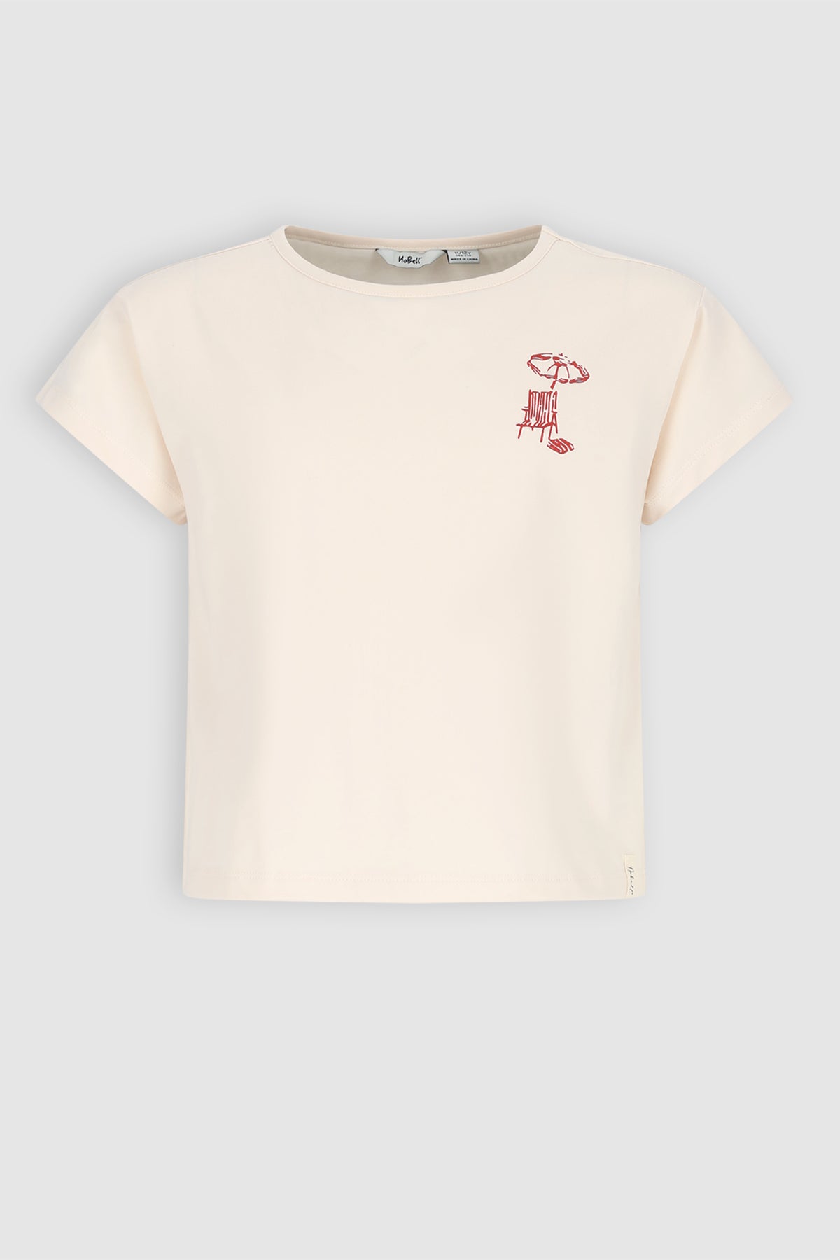 Kase Crop T-shirt with back print Ivory