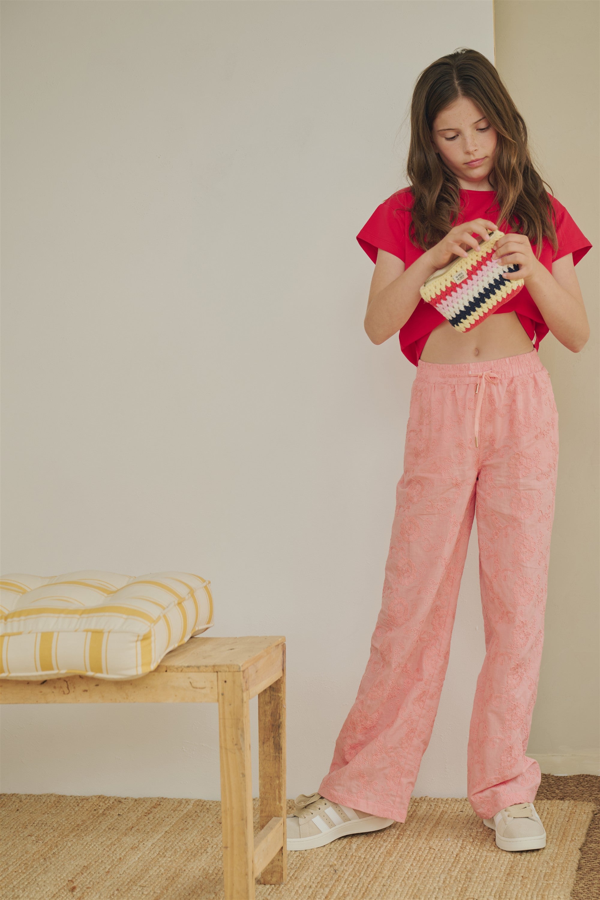 Kase Crop T-shirt with back print Red