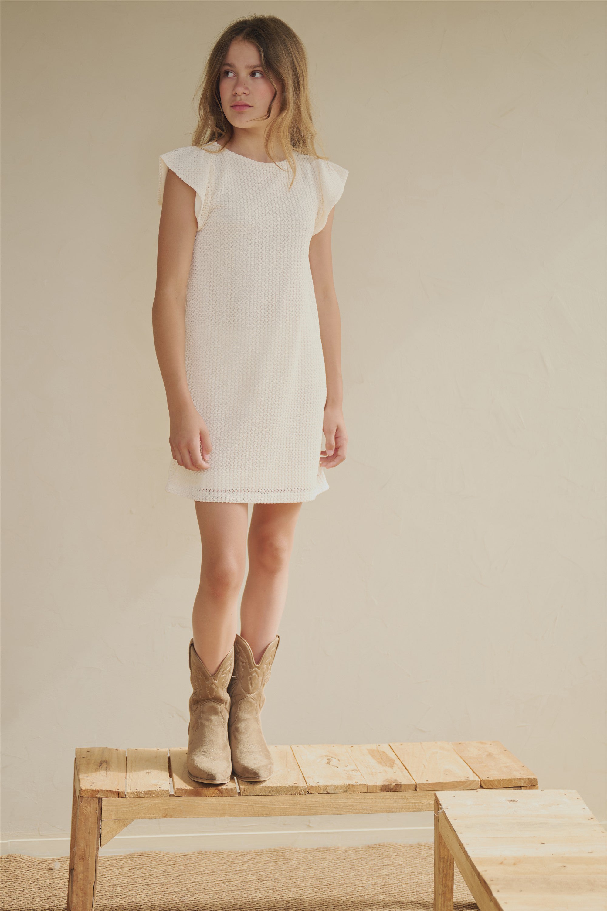Myra Crochet Dress Ivory