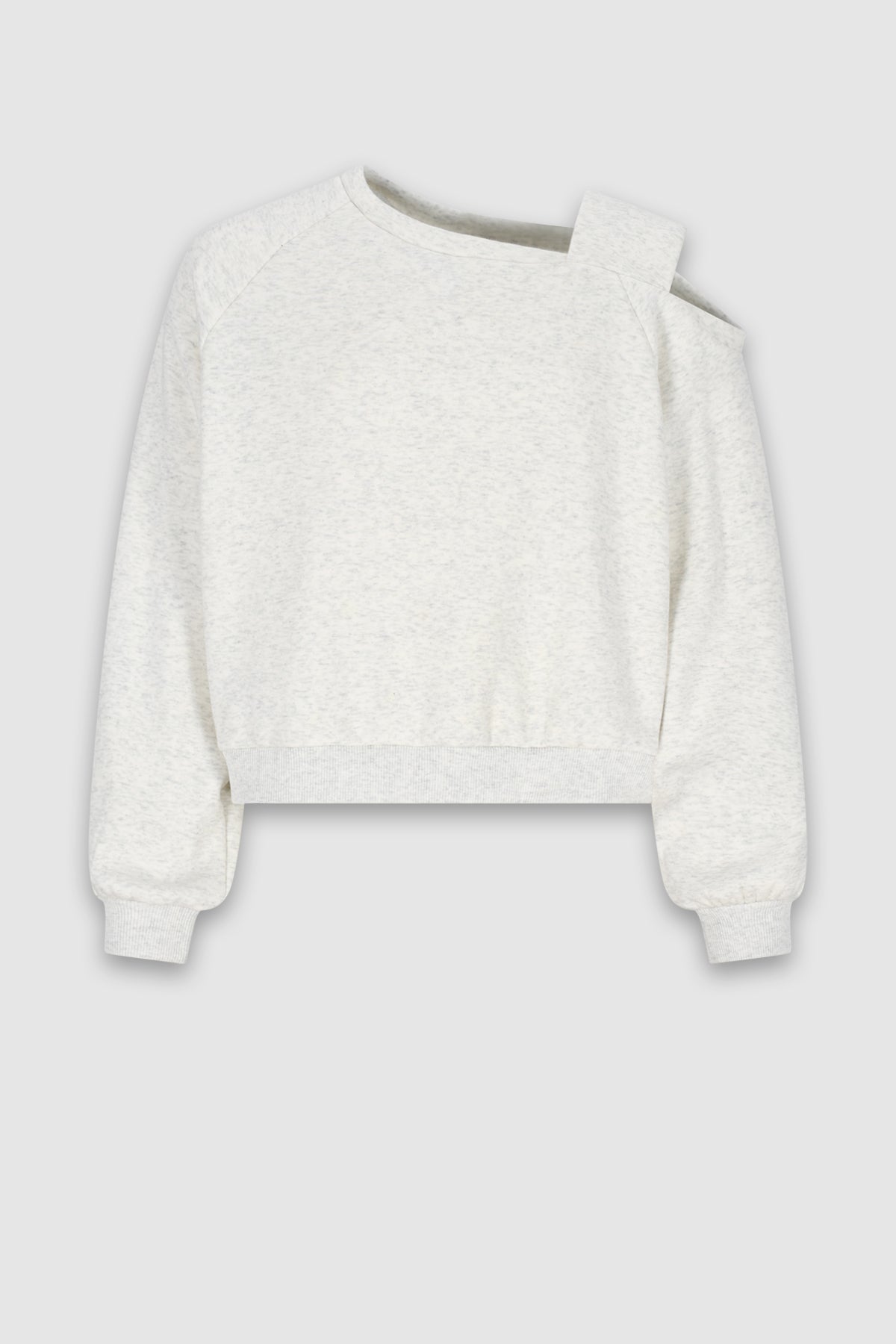 Kadiz Soft Open Shoulder Sweater White Marl