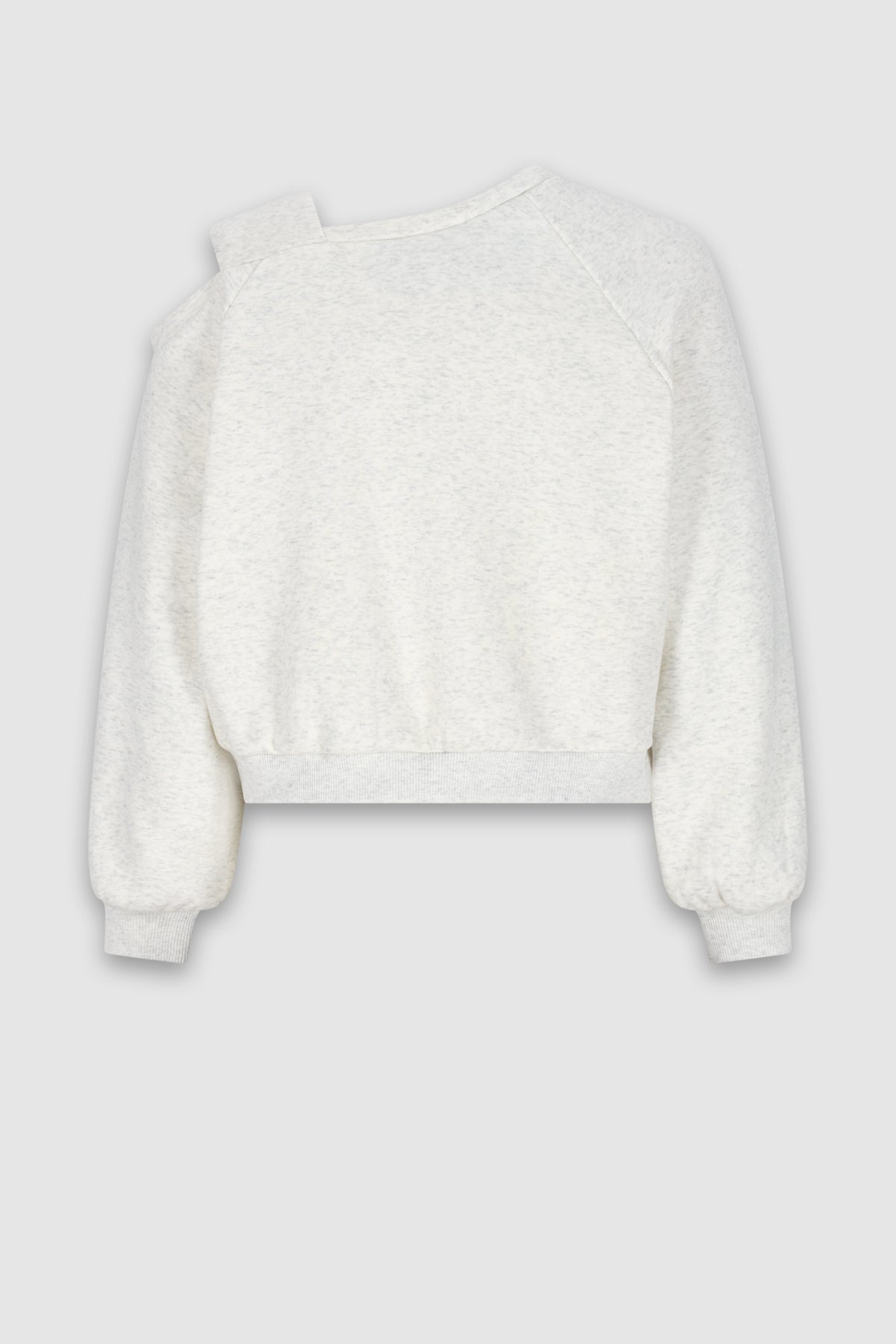 Kadiz Soft Open Shoulder Sweater White Marl