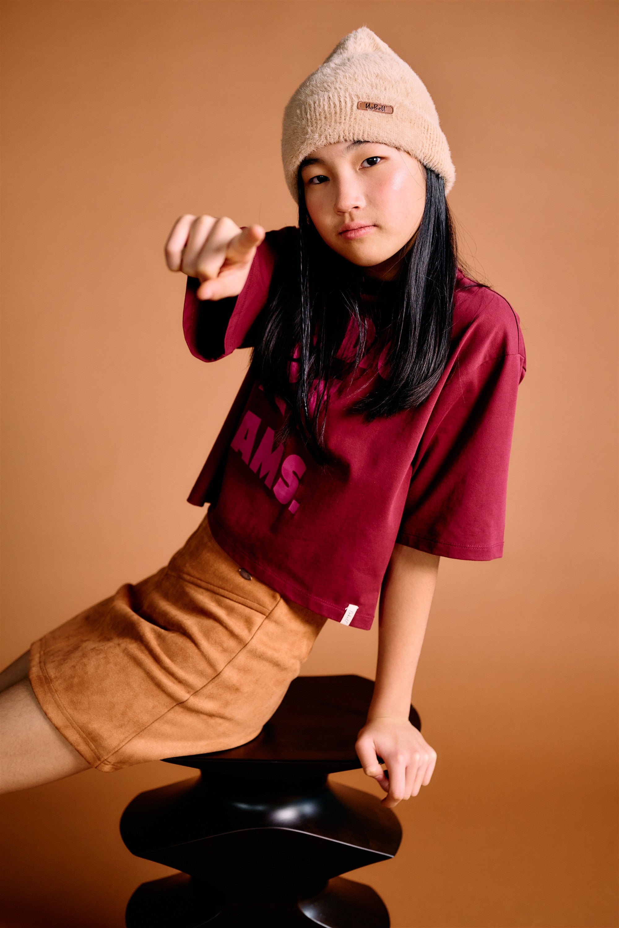 Kid Oversized Jersey Top Bordeaux