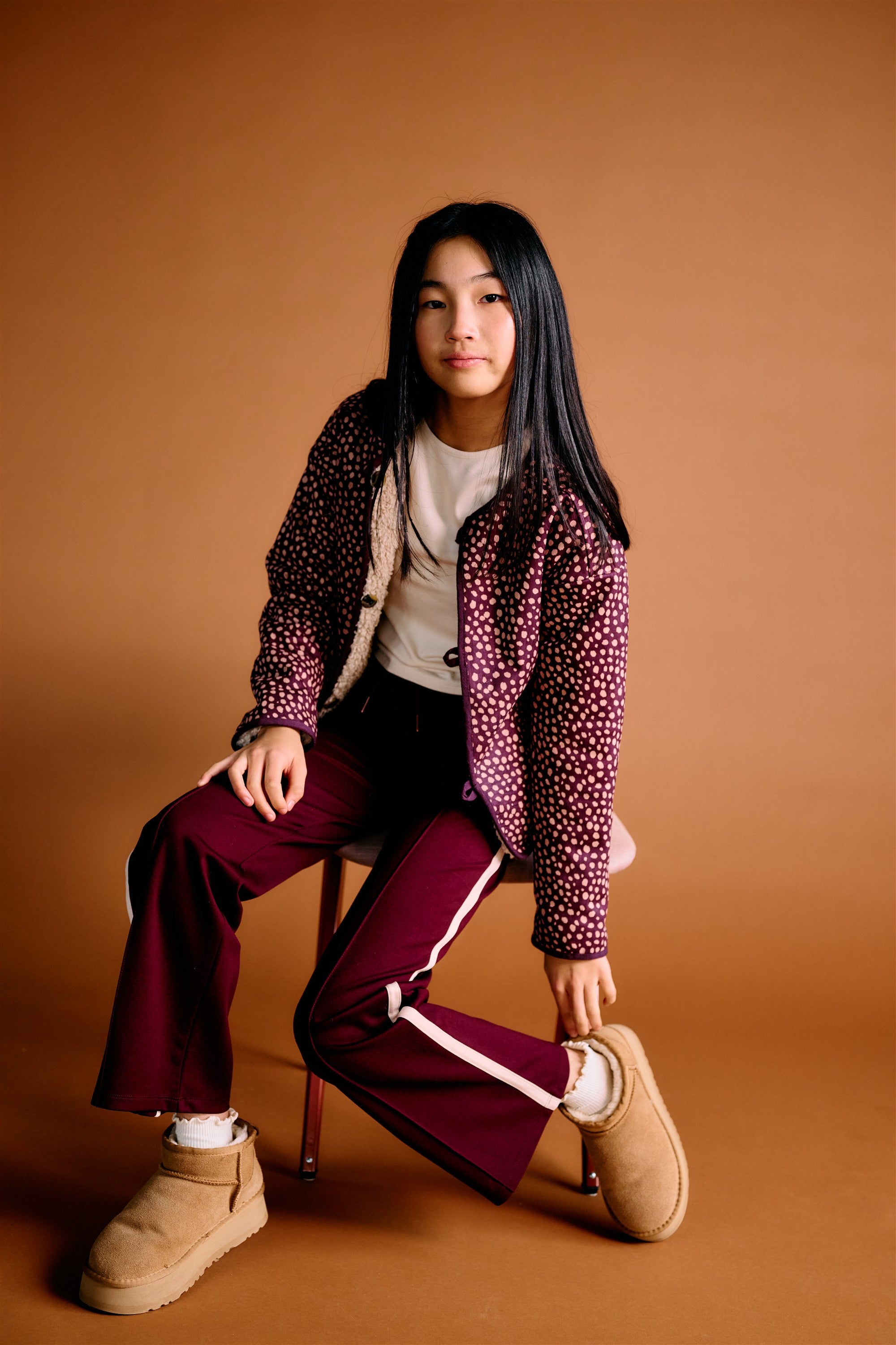 Sylvie Travellers Interlock Wide Leg Trousers Bordeaux