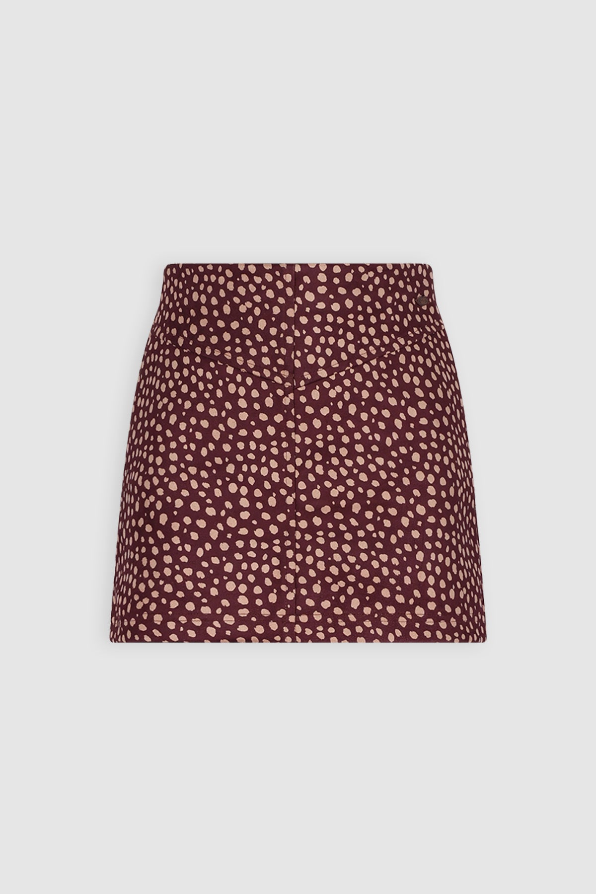 Noï Geprinte Suedine Rok Bordeaux