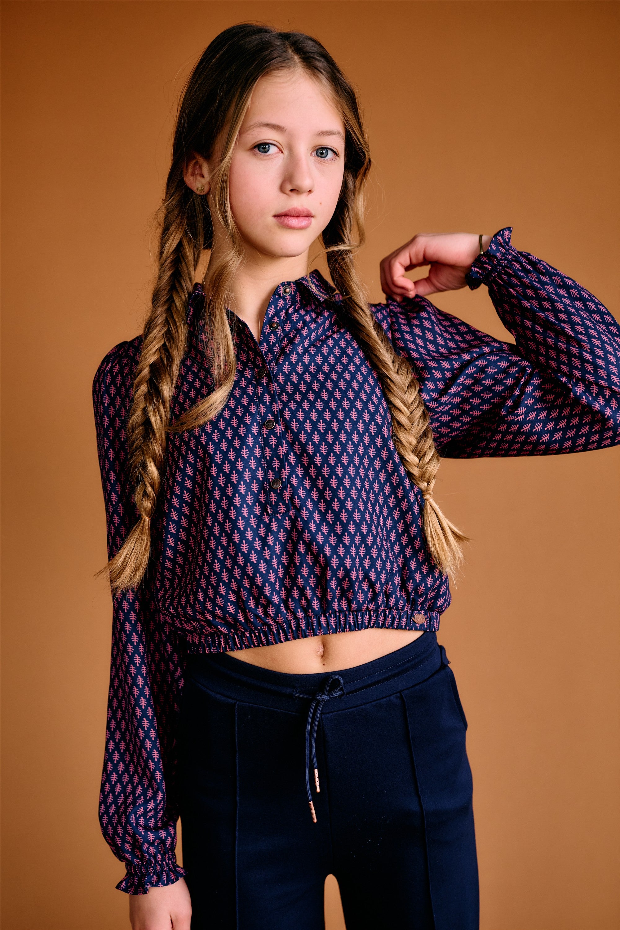 Tilly Geprinte Blouse Donkerblauw