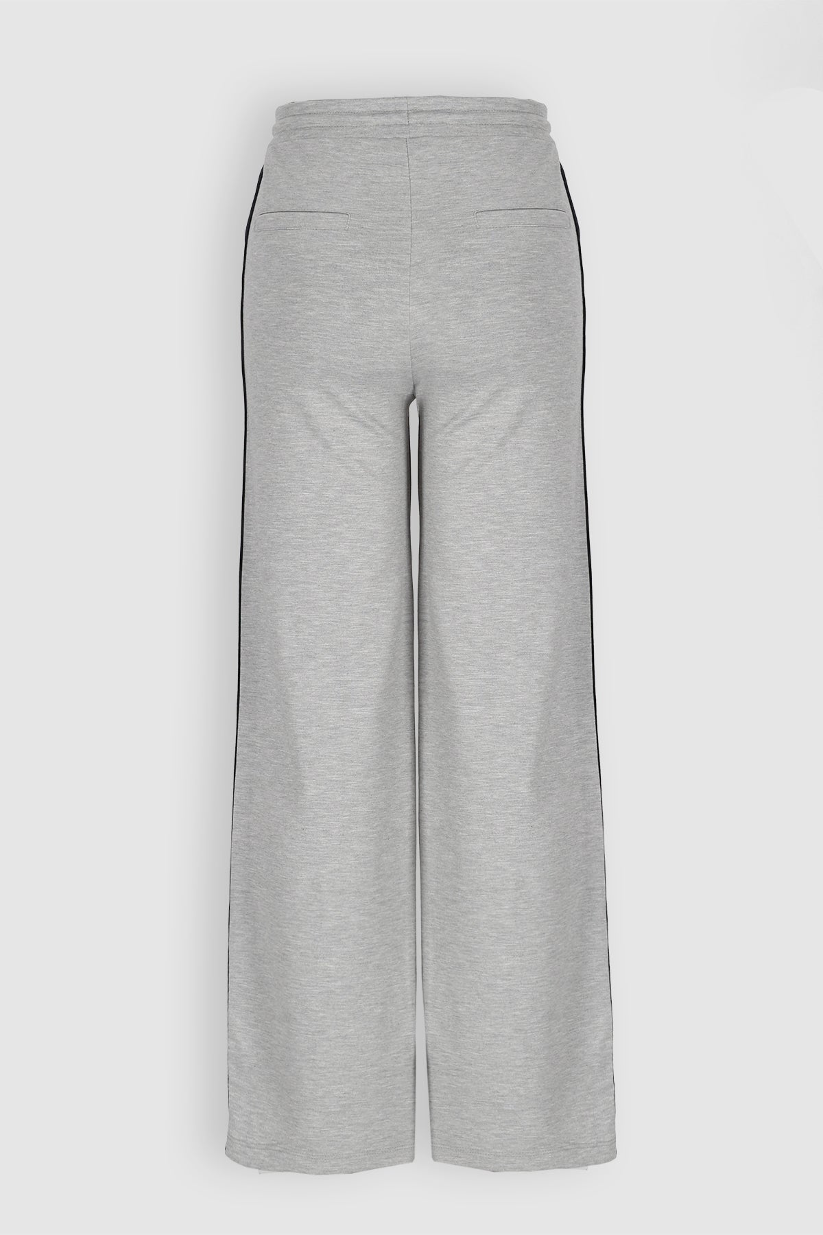 Sylvie Travellers Interlock Wide Leg Trousers Grey Marl