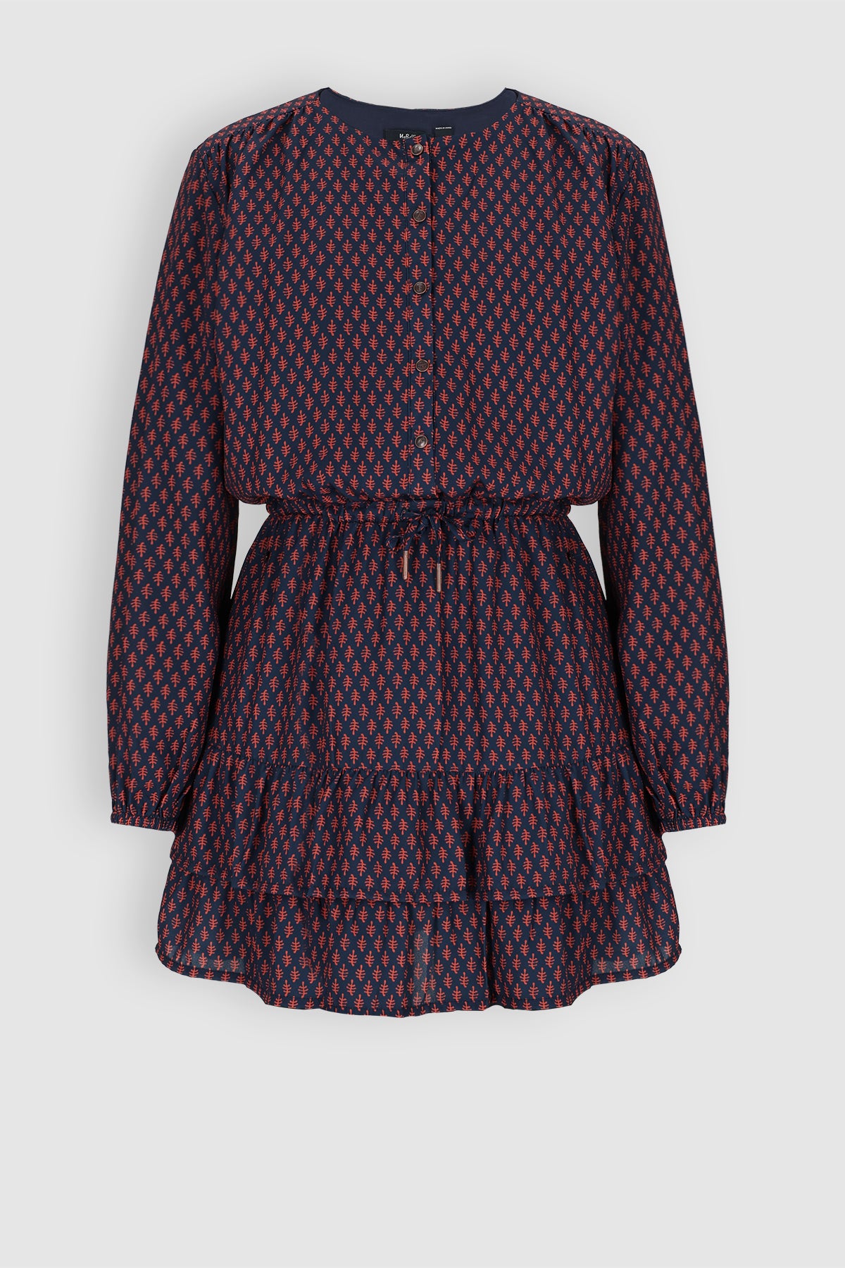 Mayal Geprinte Jurk Donkerblauw