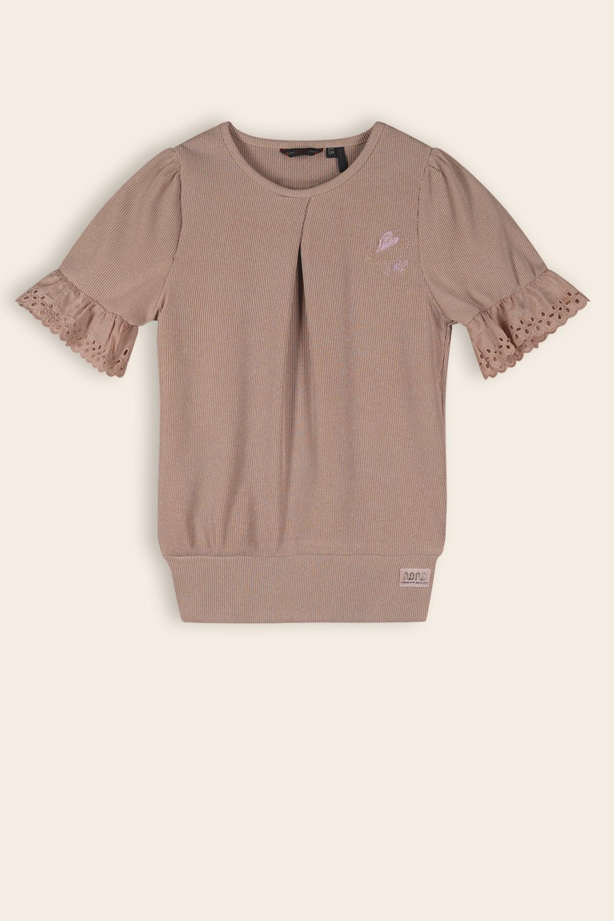Kaby Rib Top Sand Blush - NoNo Kidswear