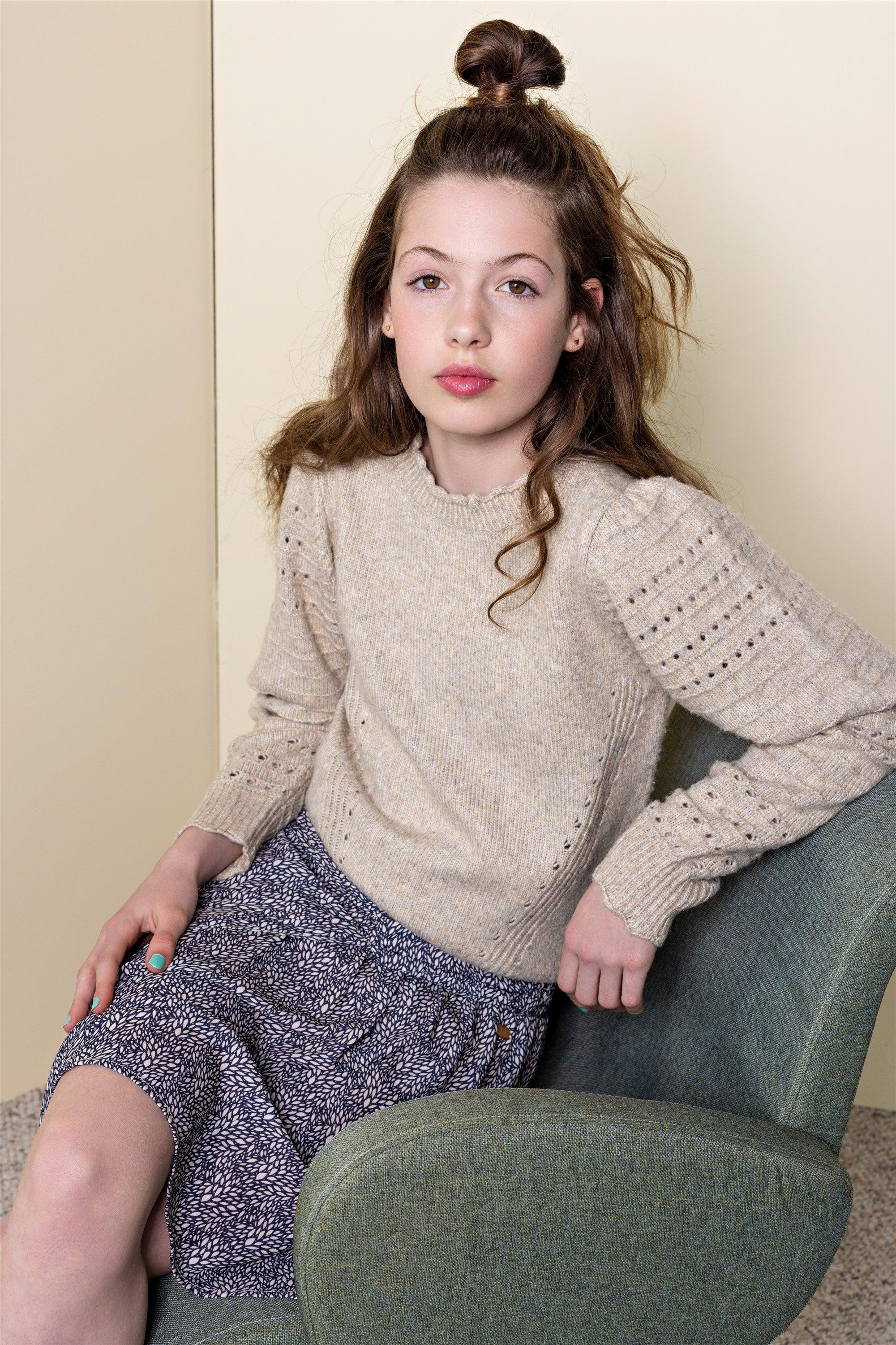 Kamile Soft Knitted Sweater Champagne - NoNo Kidswear