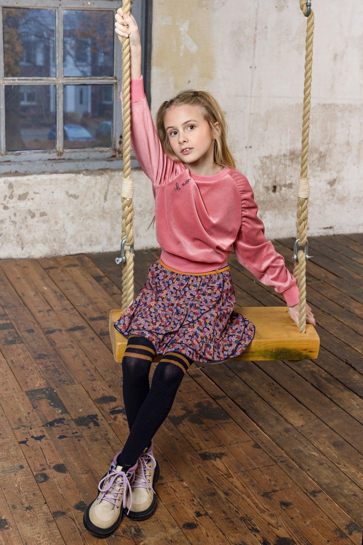 Kayla Raglan Nicky Velours Sweater - NoNo Kidswear