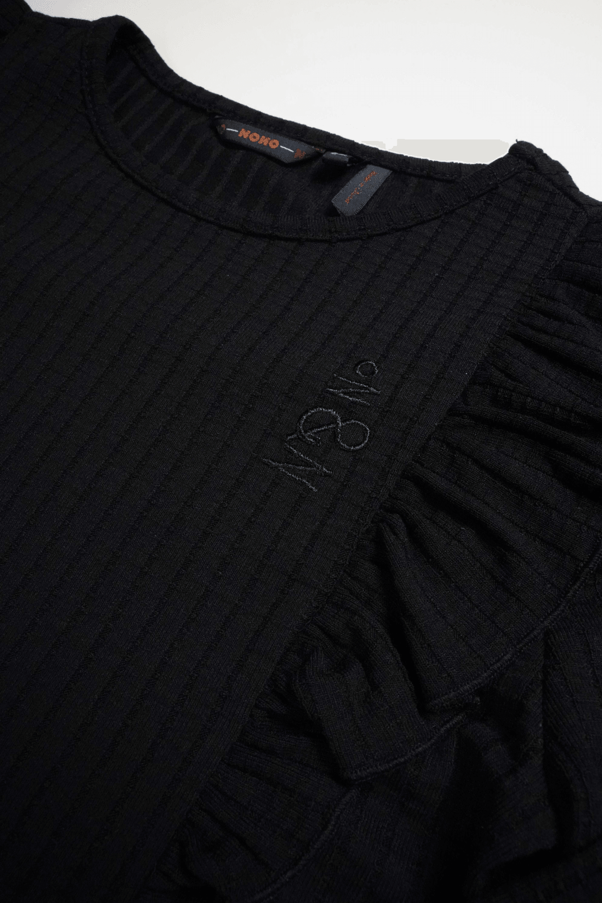 Klari fancy Rib Jersey Top met Ruches - NoNo Kidswear