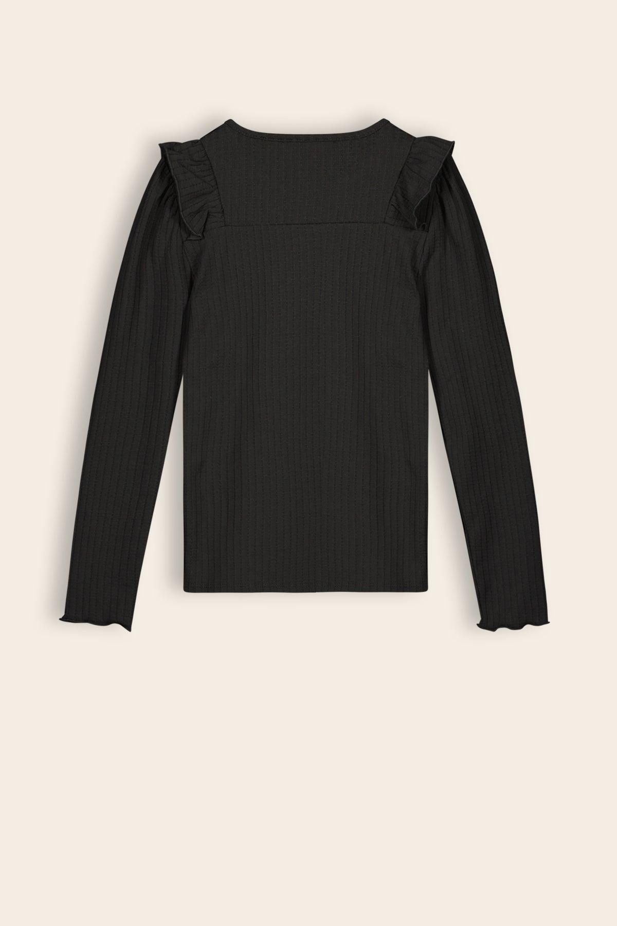 Klari fancy Rib Jersey Top met Ruches - NoNo Kidswear