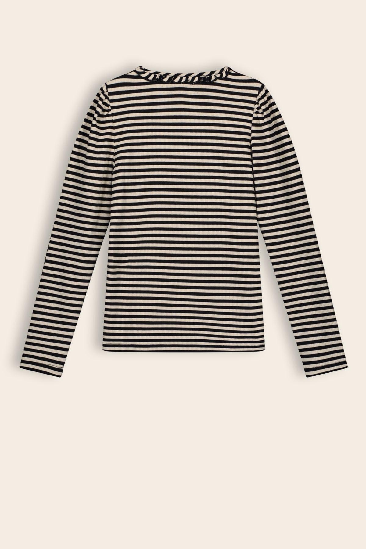 Koya Gestreepte Rib Jersey T-Shirt - NoNo Kidswear
