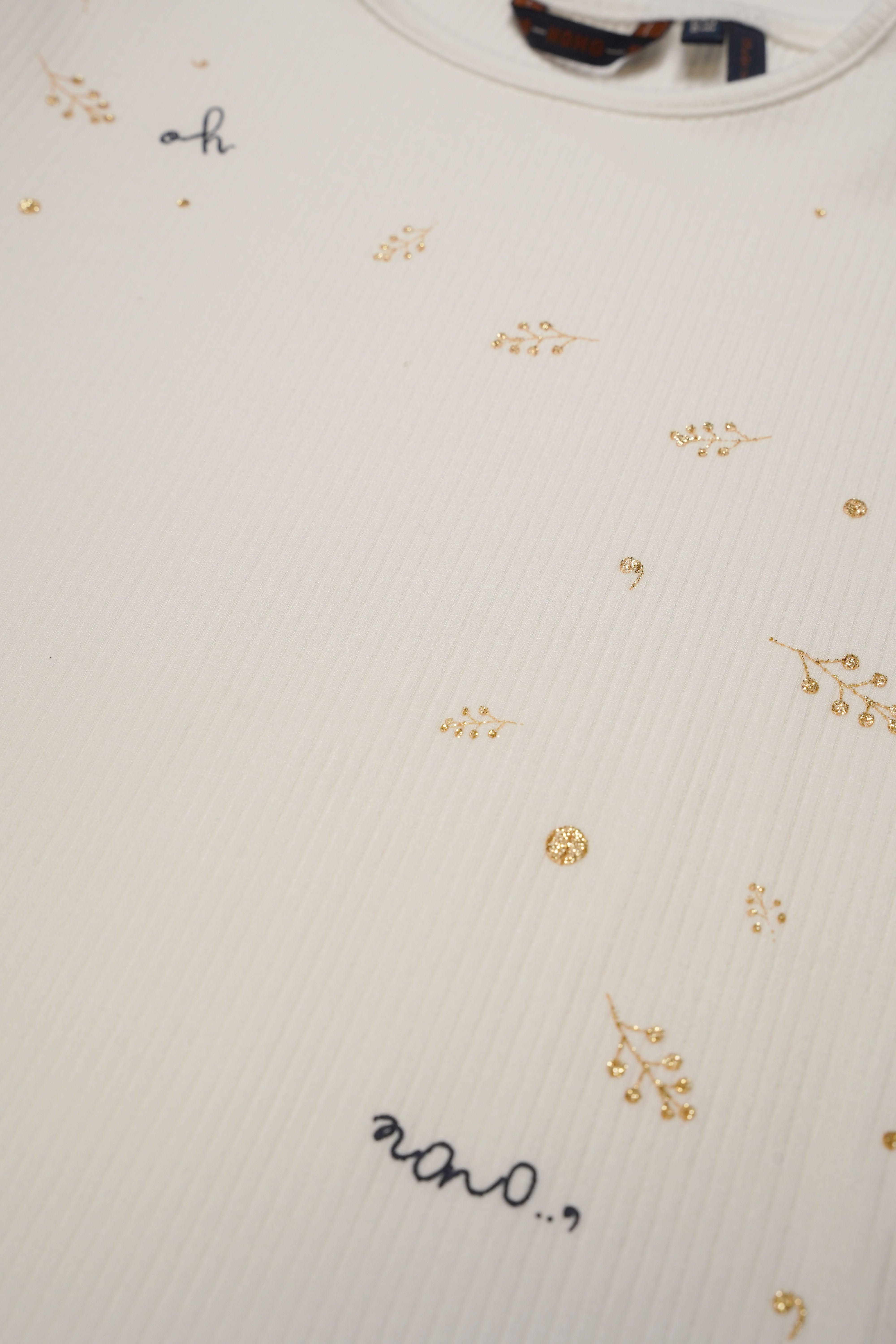 Kyoto Rib Tshirt met Print Snow White - NoNo Kidswear