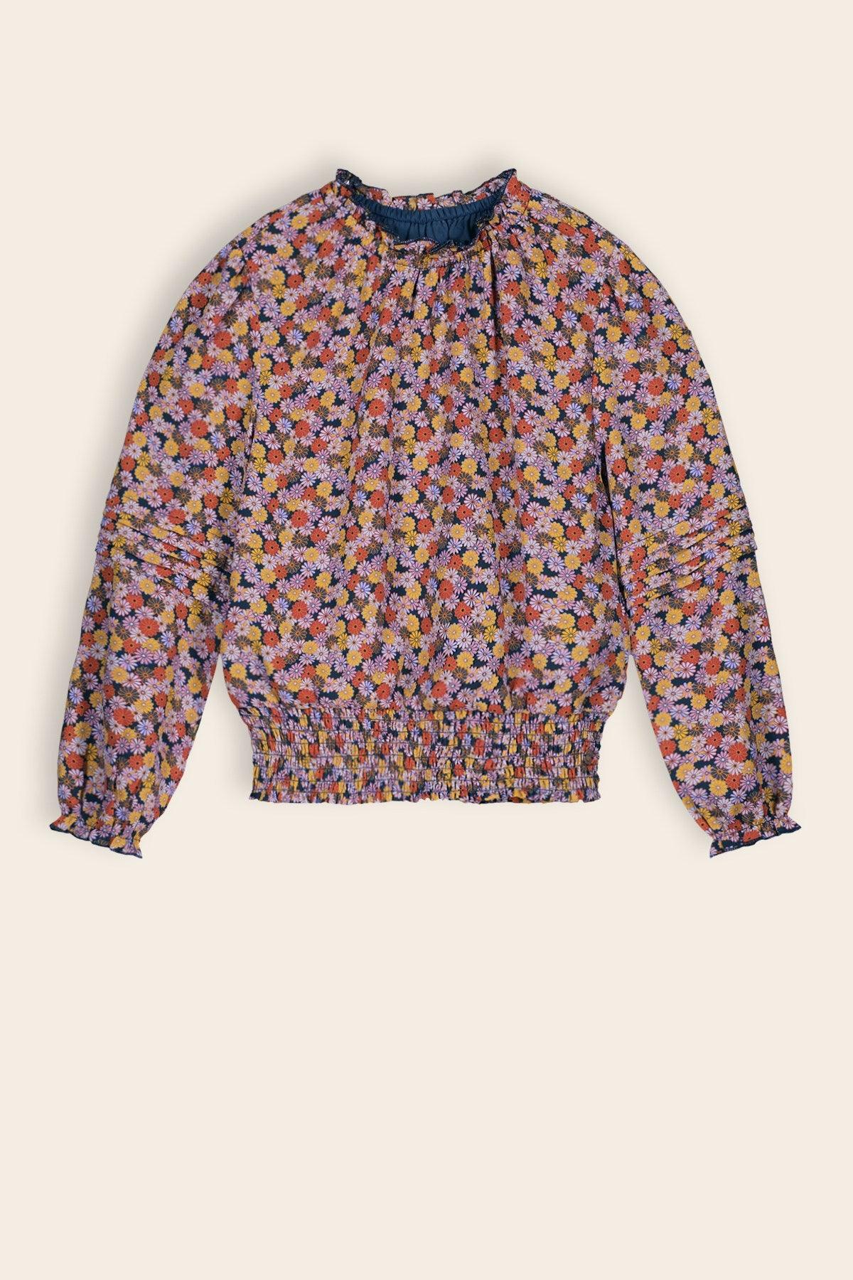 Taya Gebloemde Blouse - NoNo Kidswear