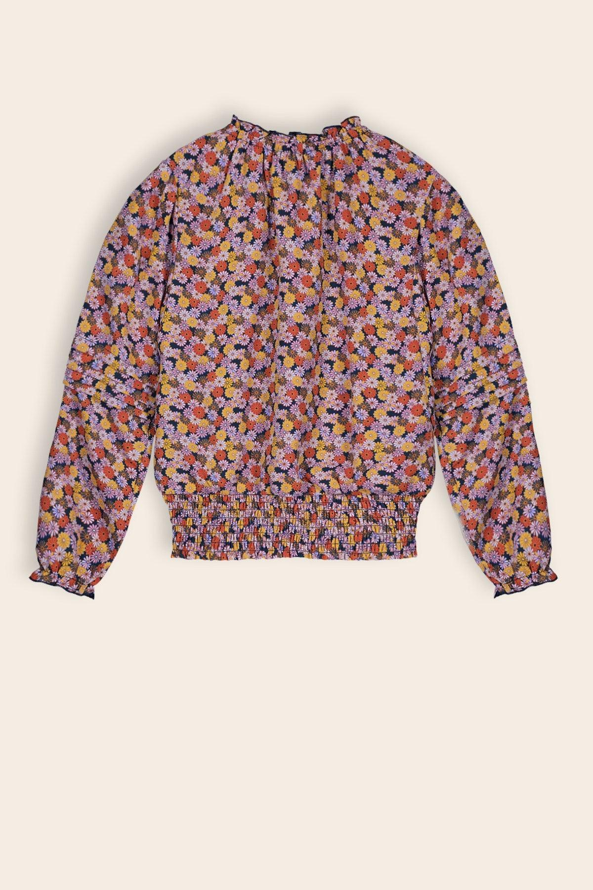 Taya Gebloemde Blouse - NoNo Kidswear