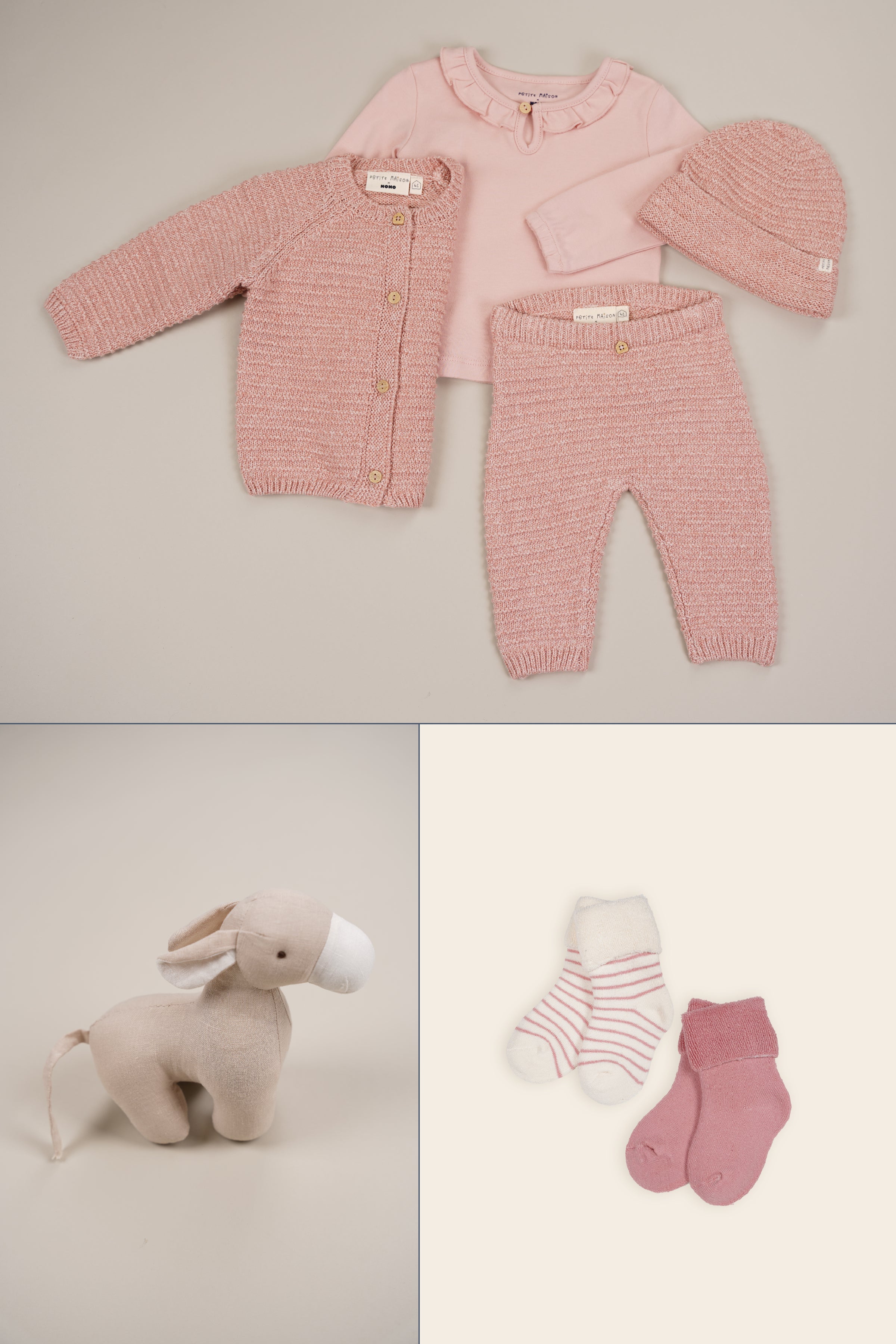 Seol Gebreide Broek Pastel Pink