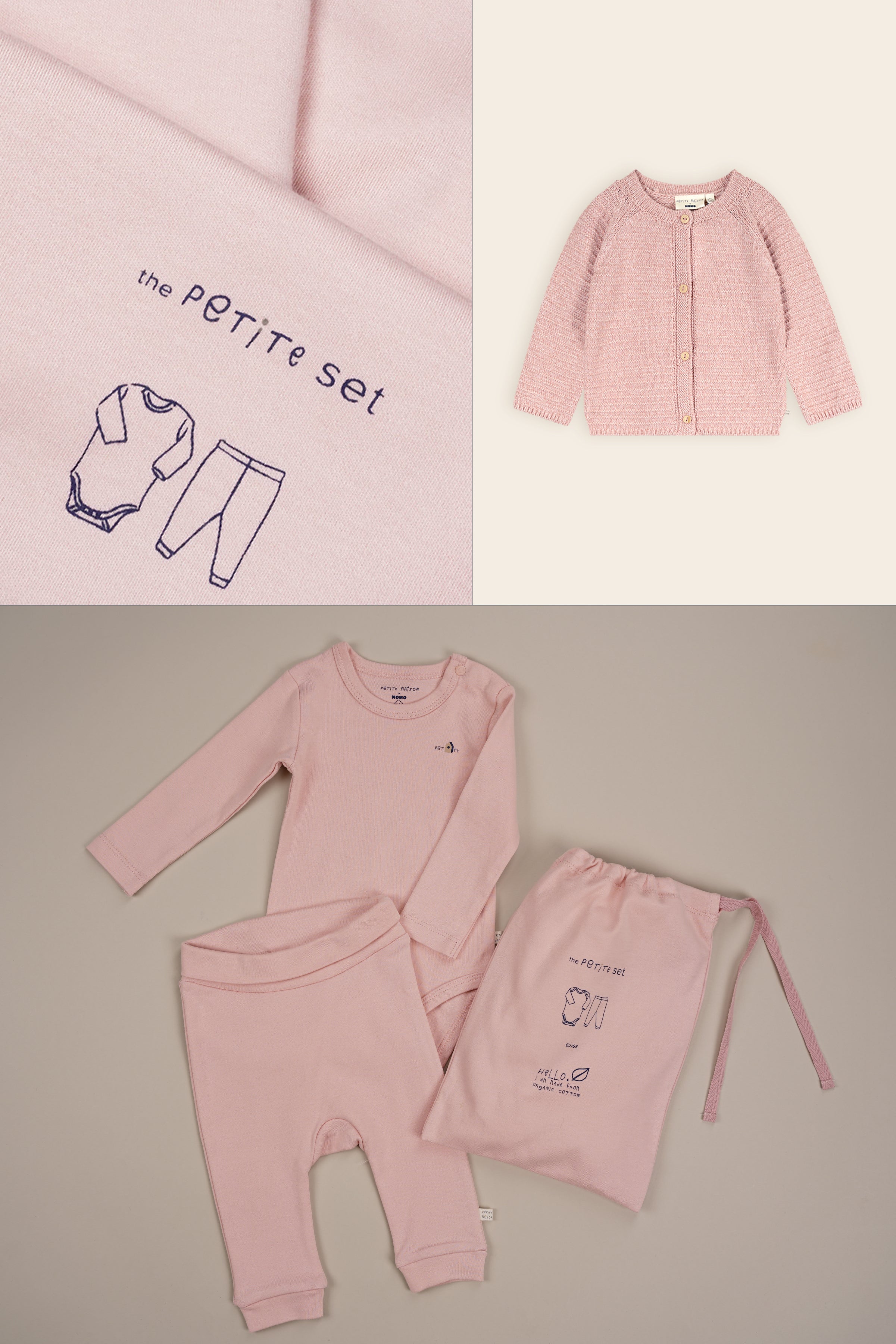 Stormy 2-piece Set: Romper+Jogger Legging Pastel Pink