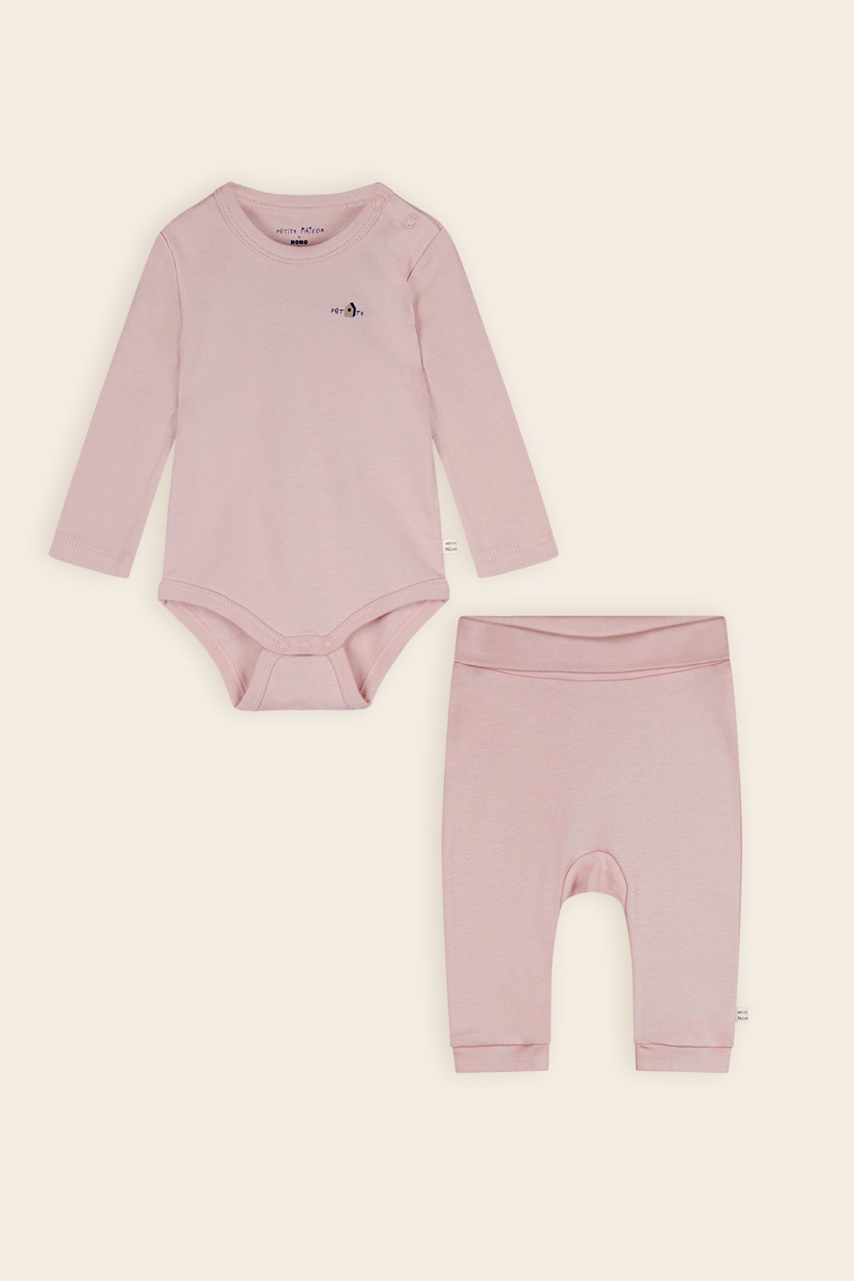 Stormy 2-piece Set: Romper+Jogger Legging Pastel Pink