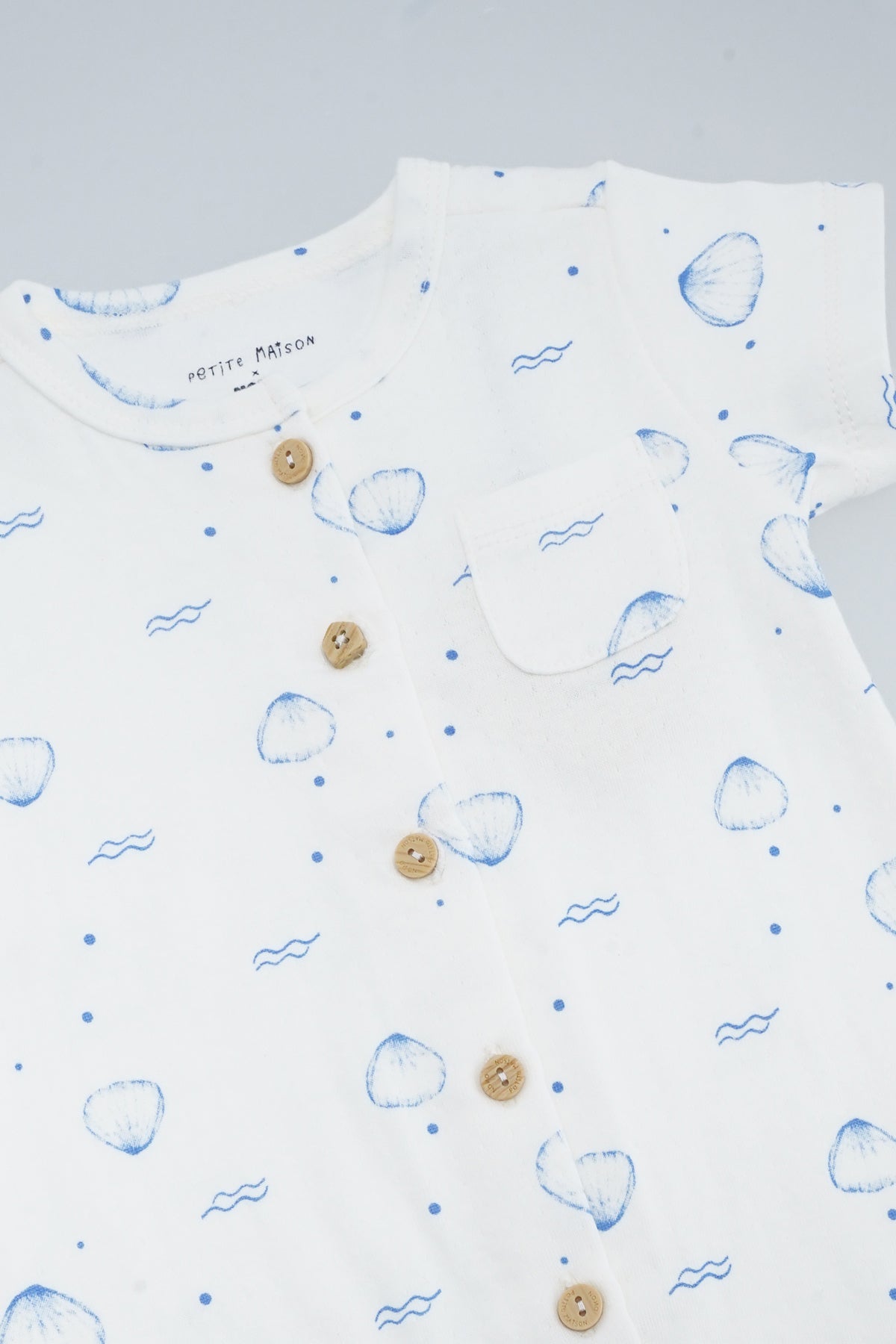 Sem Zomers Speelpakje Schelpenprint Blauw