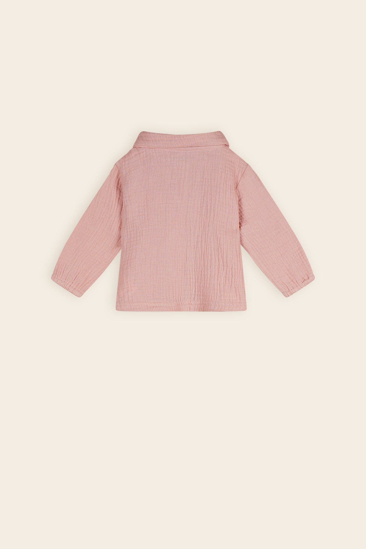 Kati Mousseline Blouse Ronde Kraag Pastel Pink